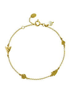 Inline Flint Arrowhead Bracelet with Freshwater Pearl Detail