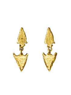 Flint Arrowhead Stud Drop Earrings