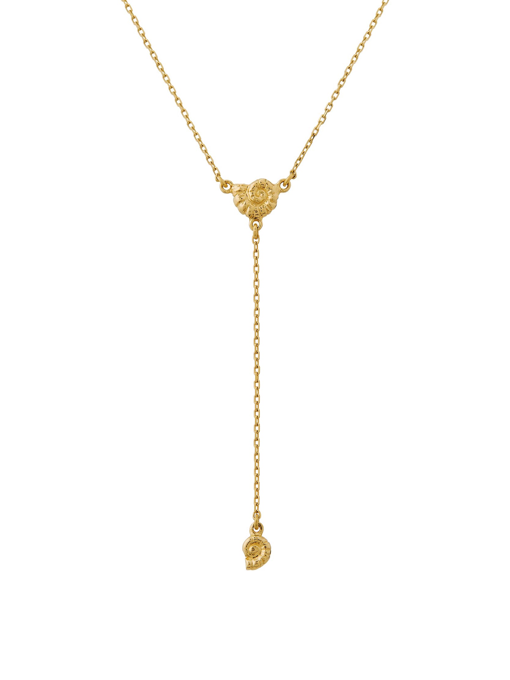 Fine Ammonite 'Y' Drop Necklace - image 1 | 18ct yellow gold