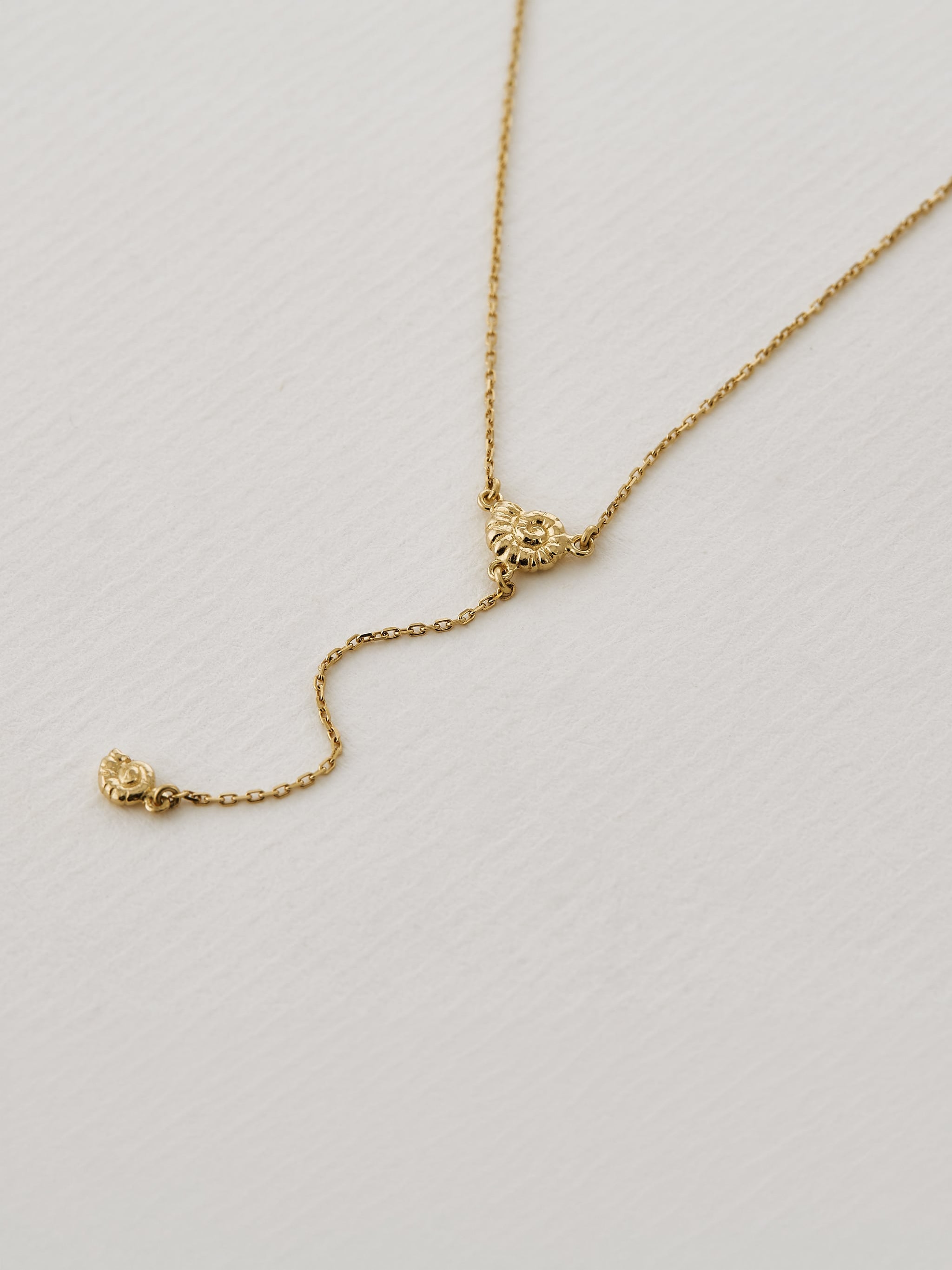 Fine Ammonite 'Y' Drop Necklace - image 3 | 18ct yellow gold