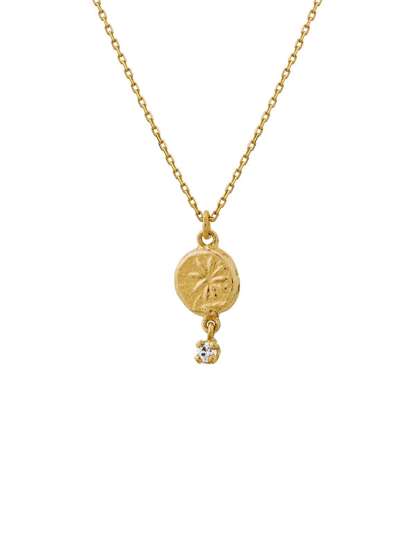 Horsetail Fossil Nugget Necklace with Hanging Diamond
