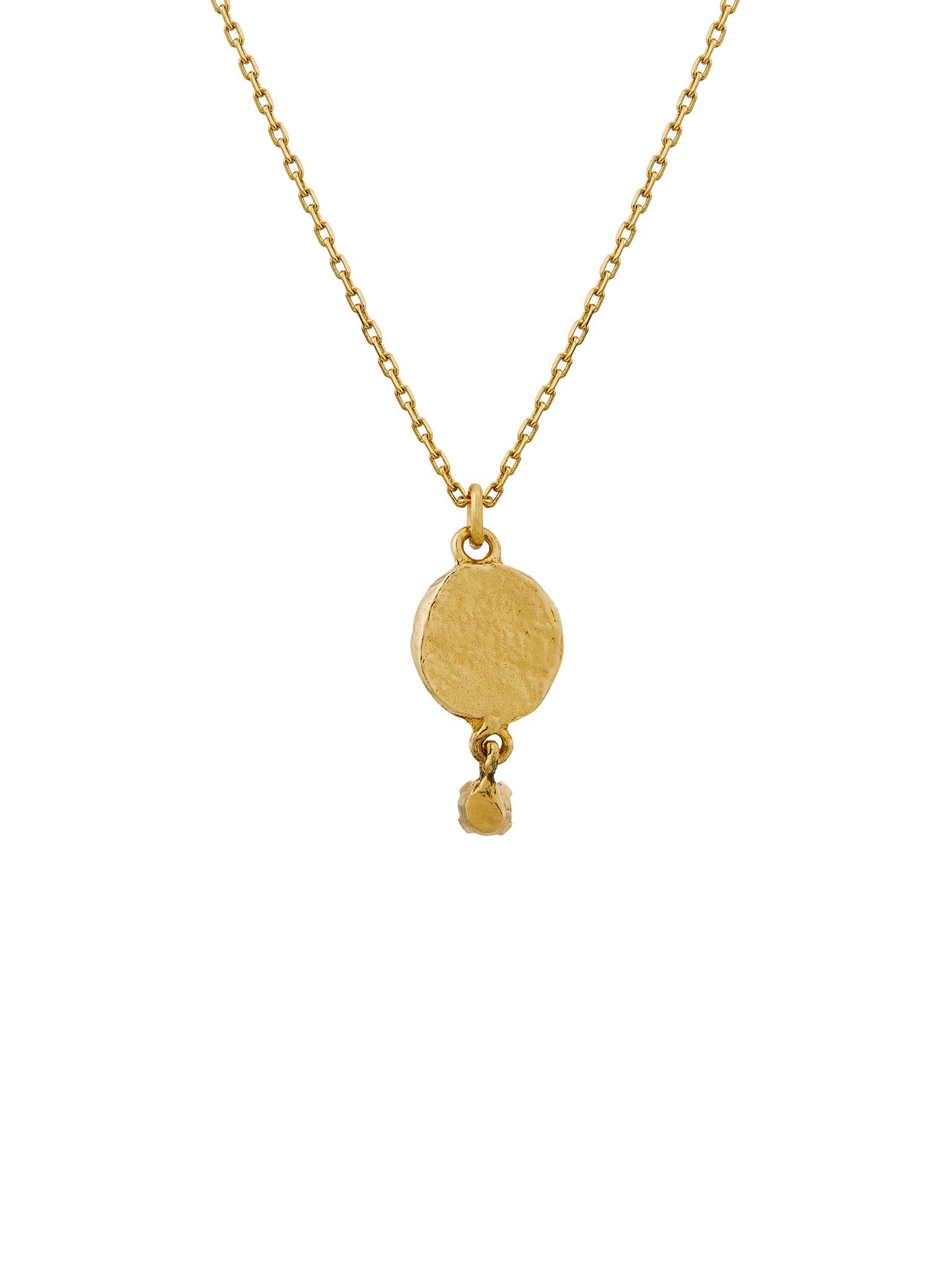 Horsetail Fossil Nugget Necklace with Hanging Diamond - image 4 | 18ct yellow gold