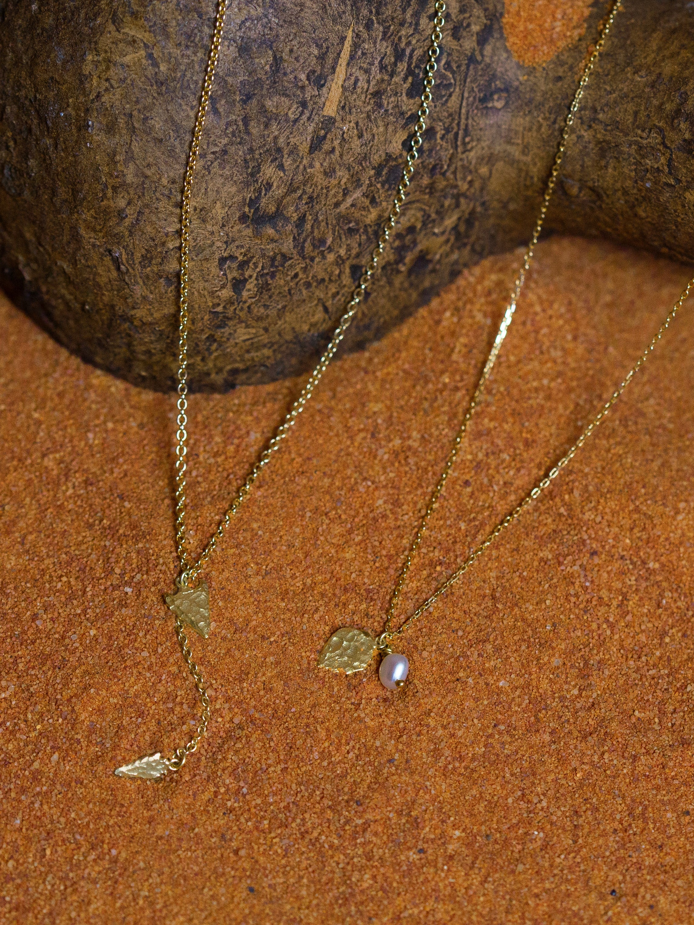 Double Flint Arrowhead Drop Necklace - image 4