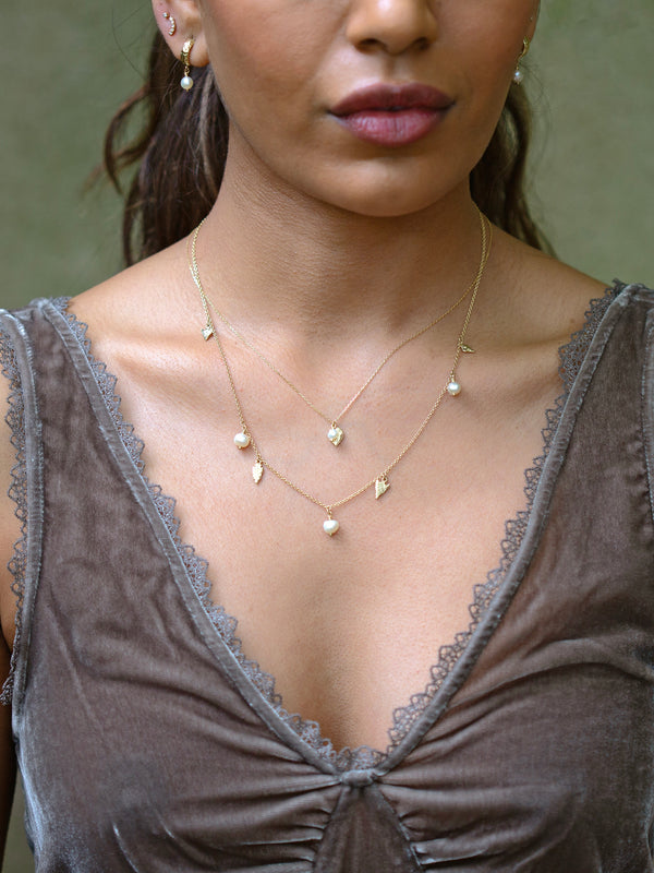 Flint Arrowhead and Freshwater Pearl Necklace