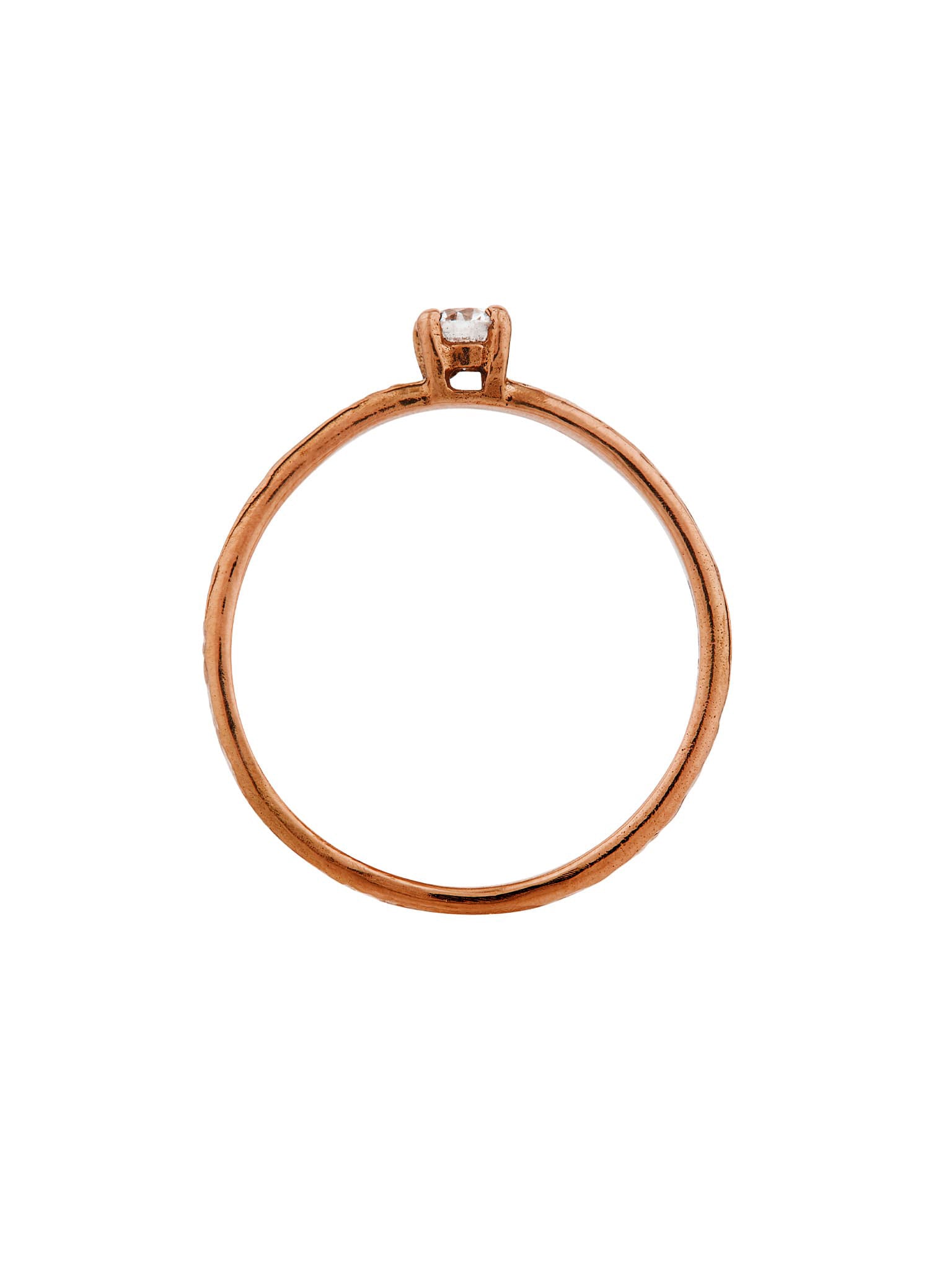 Horsetail Fossil Ring with Diamond - image 10 | 18ct rose gold