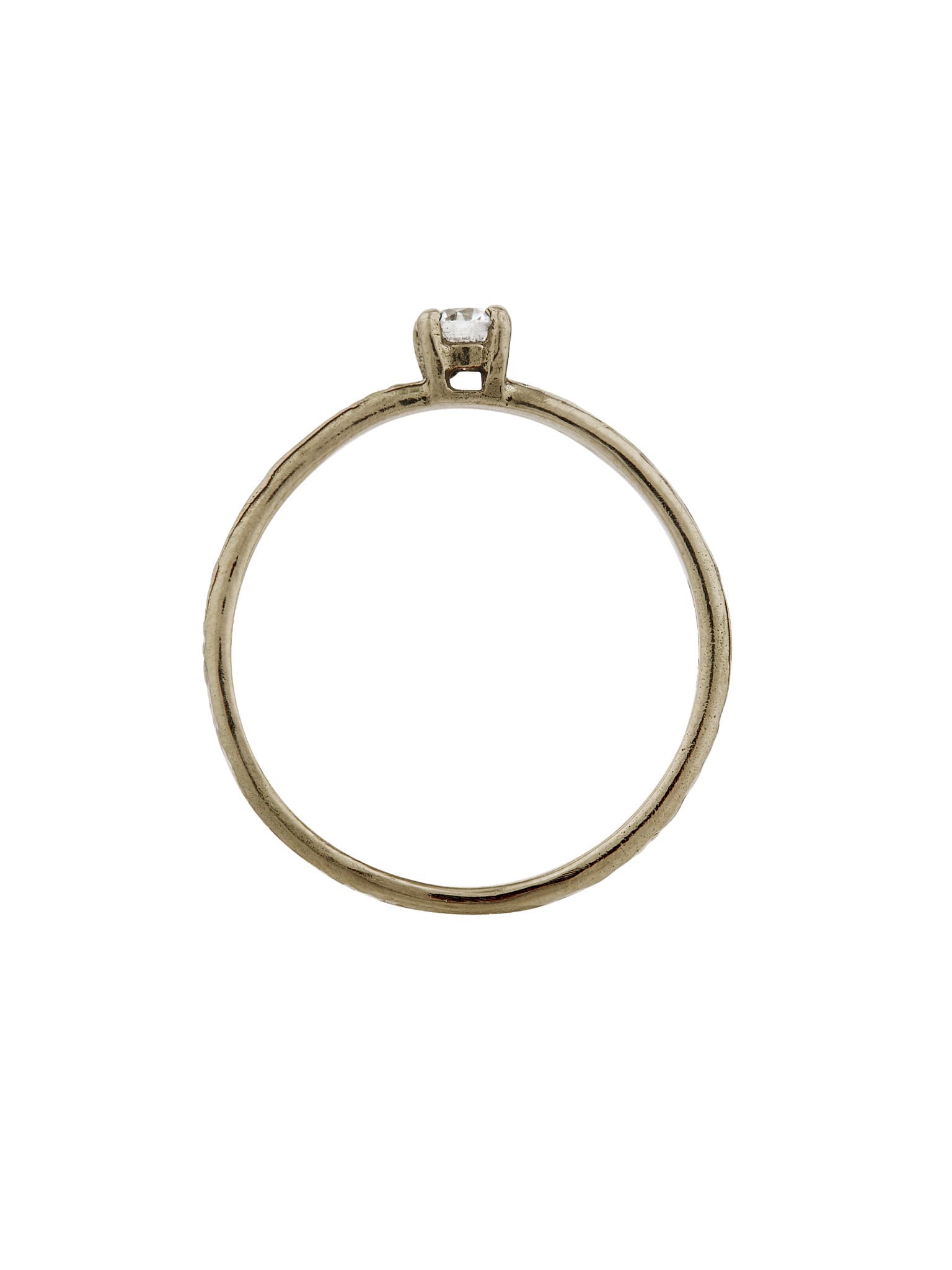 Horsetail Fossil Ring with Diamond - image 7 | 18ct white gold
