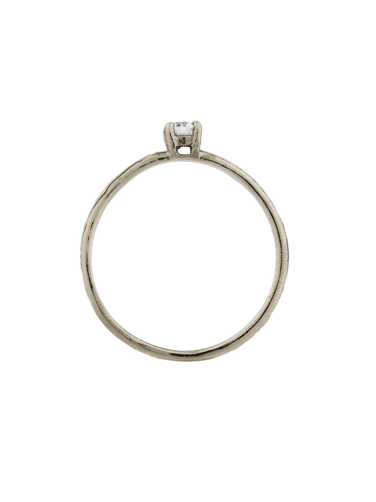 Horsetail Fossil Ring with Diamond - image 13 | platinum