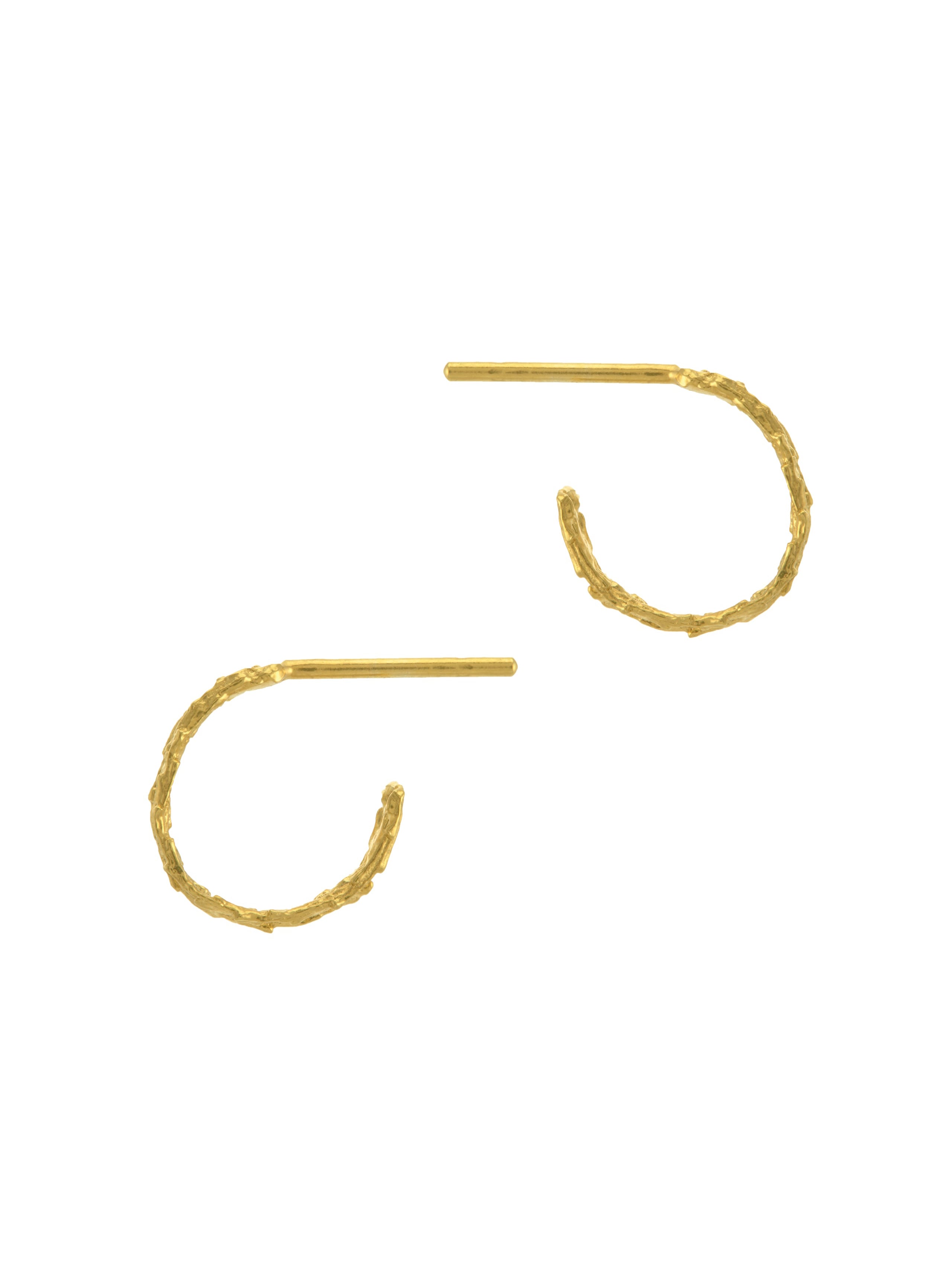 Nest Structure Mini Hoop Earrings - image 5 | gold plate