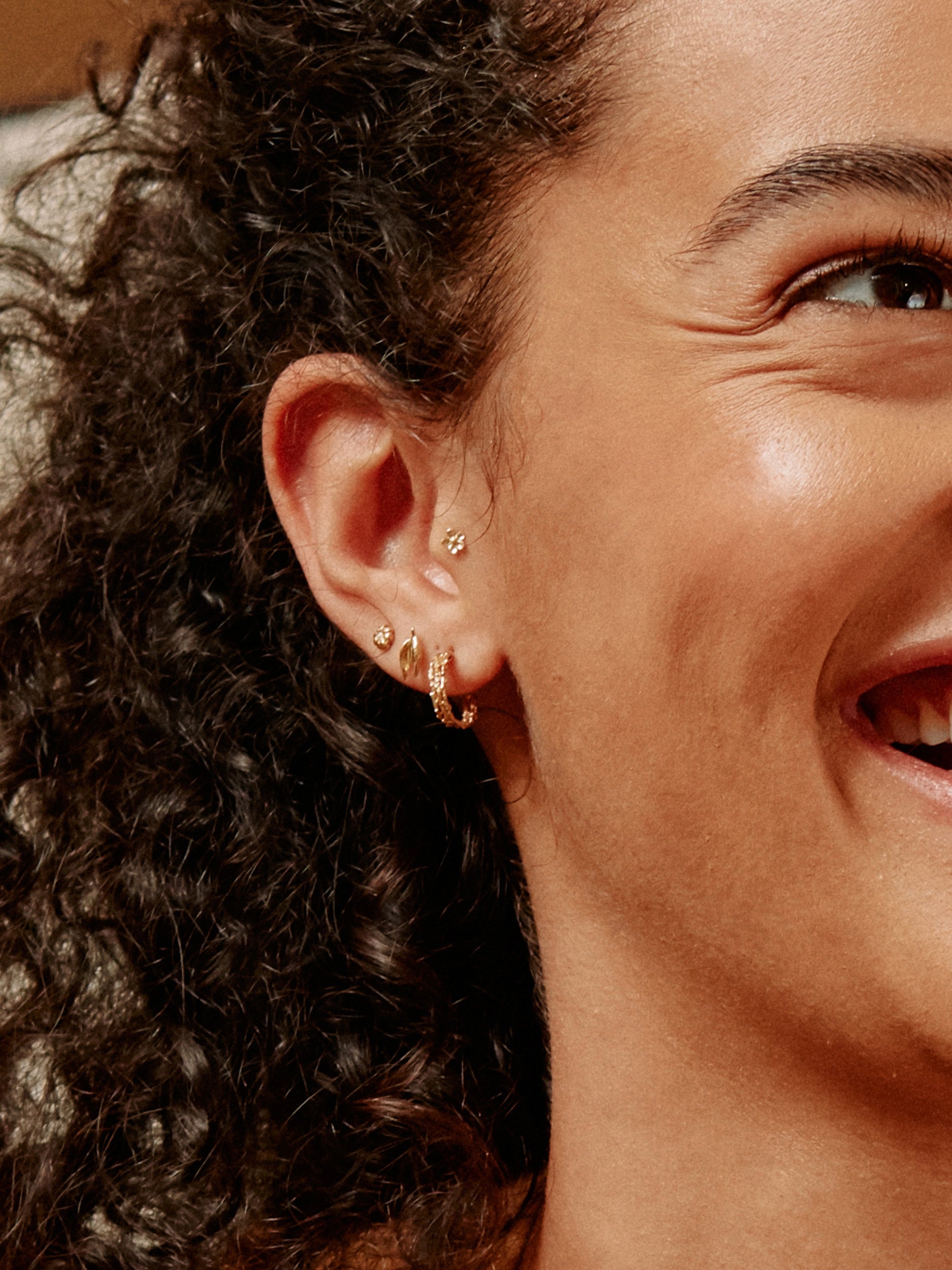 Nest Structure Mini Hoop Earrings - image 2