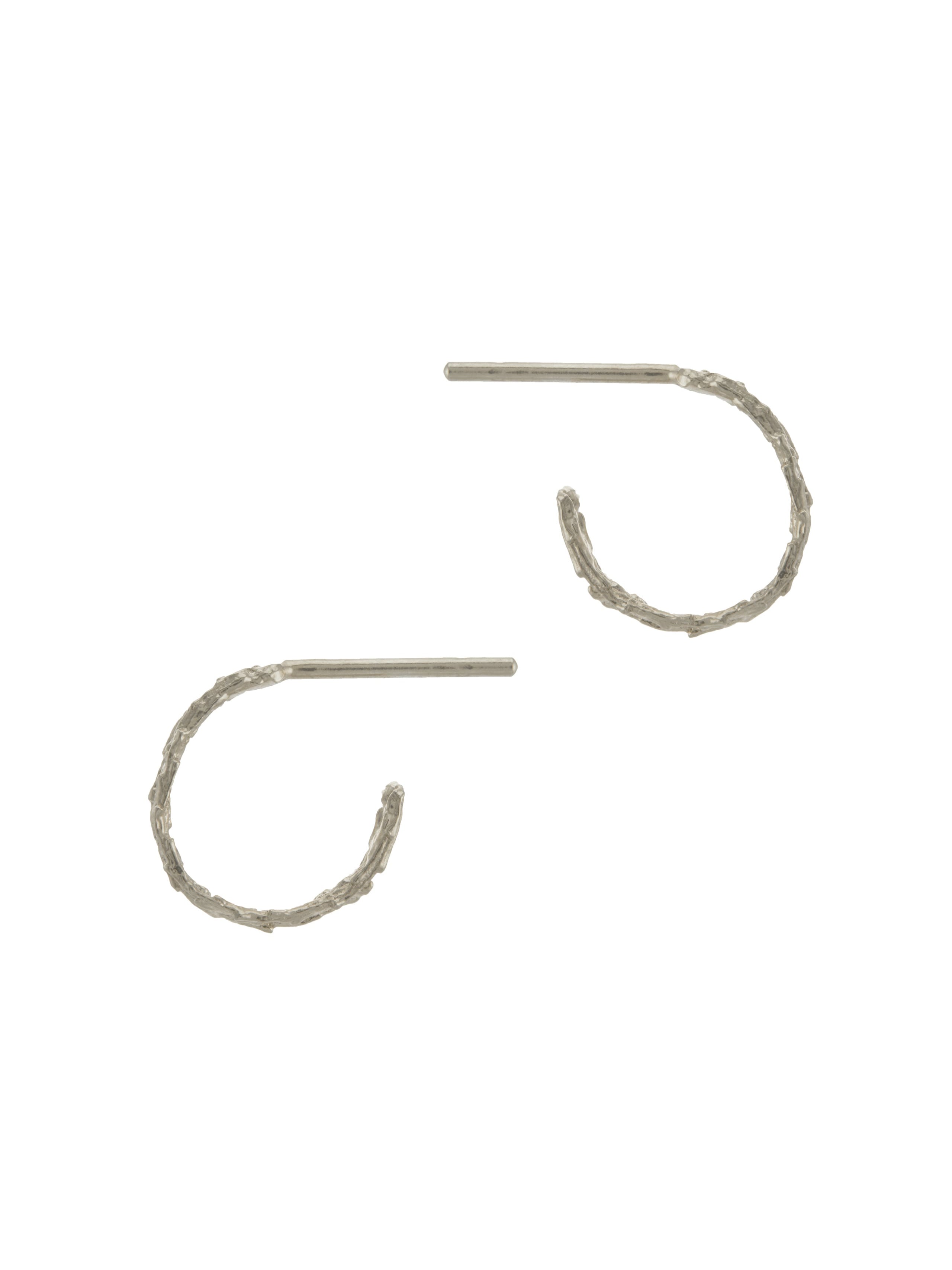 Nest Structure Mini Hoop Earrings - image 9 | silver