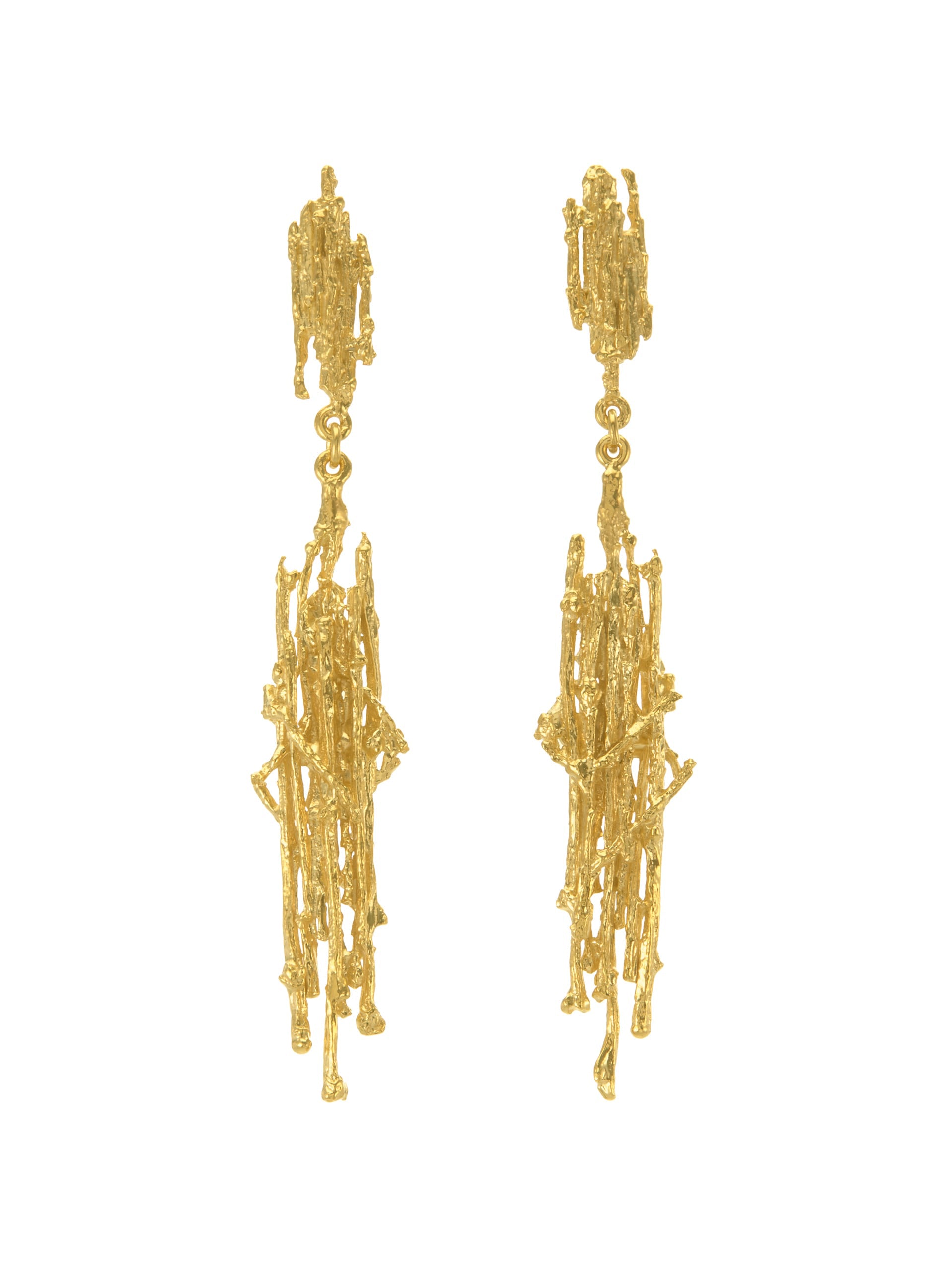 Nest Structure Statement Drop Earrings - image 1 | gold plate
