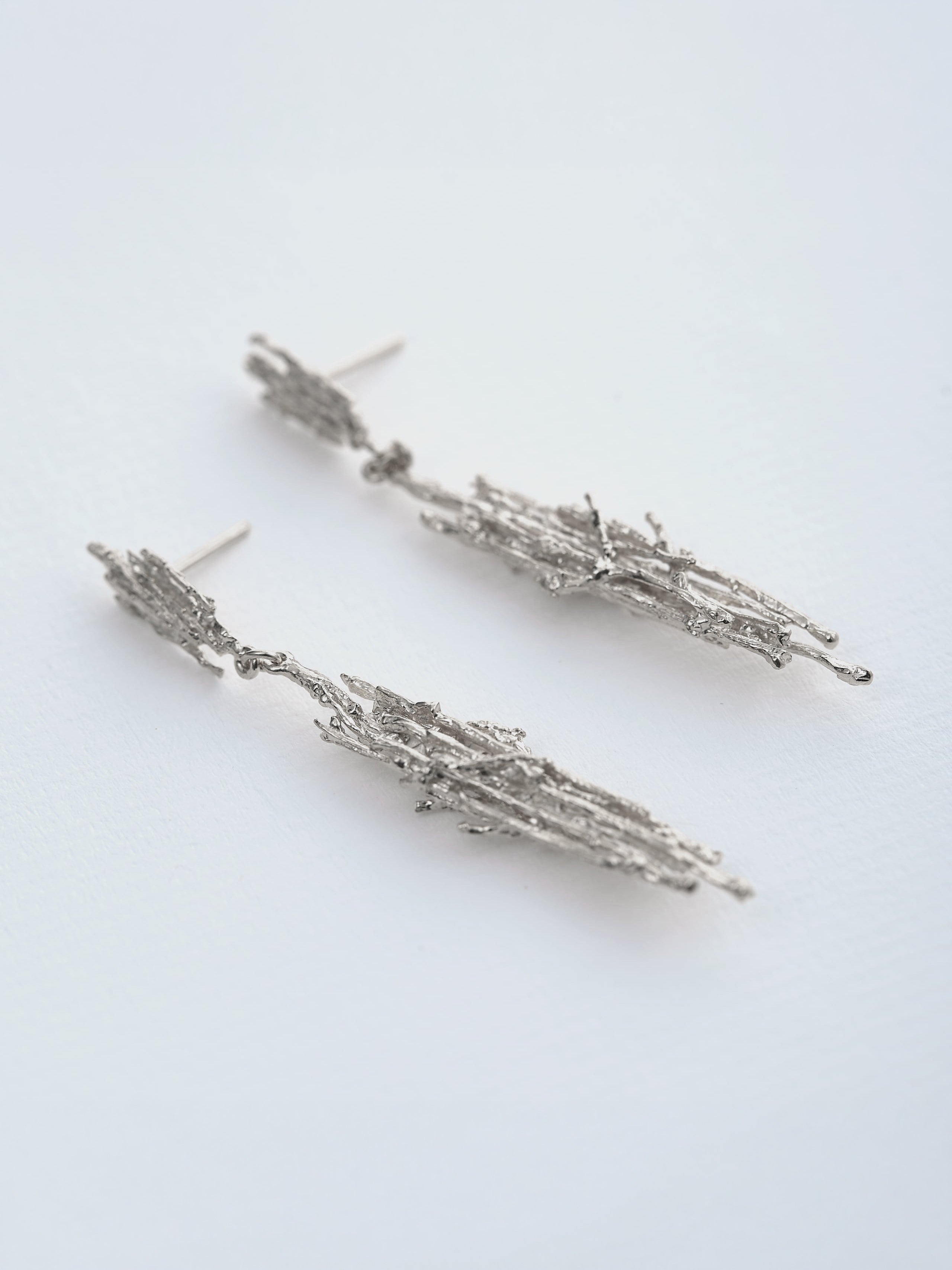 Nest Structure Statement Drop Earrings - image 5 | silver