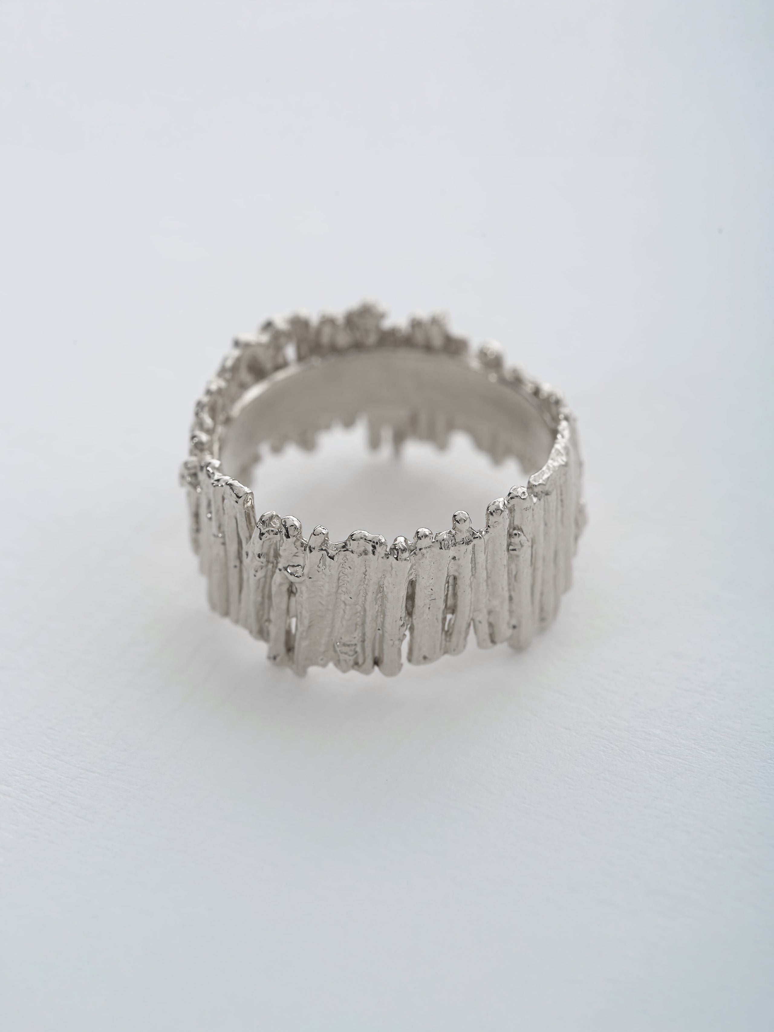 Tree Bark Wide Ring - image 9 | silver