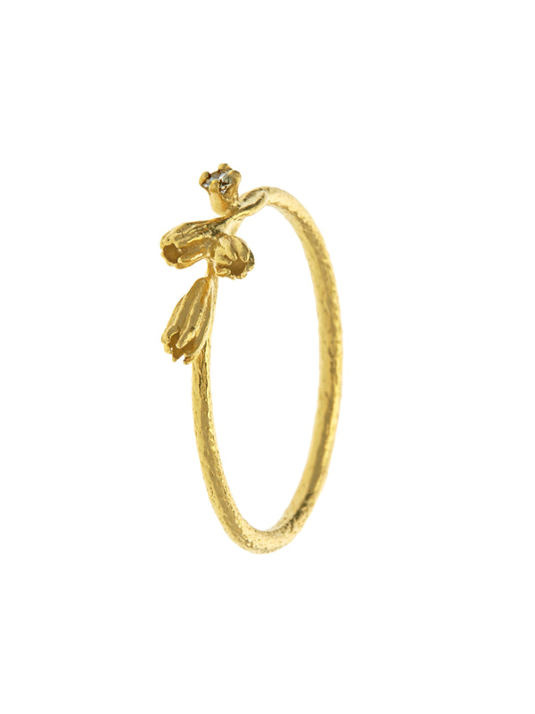 Seed Pod & Champagne Diamond Ring
