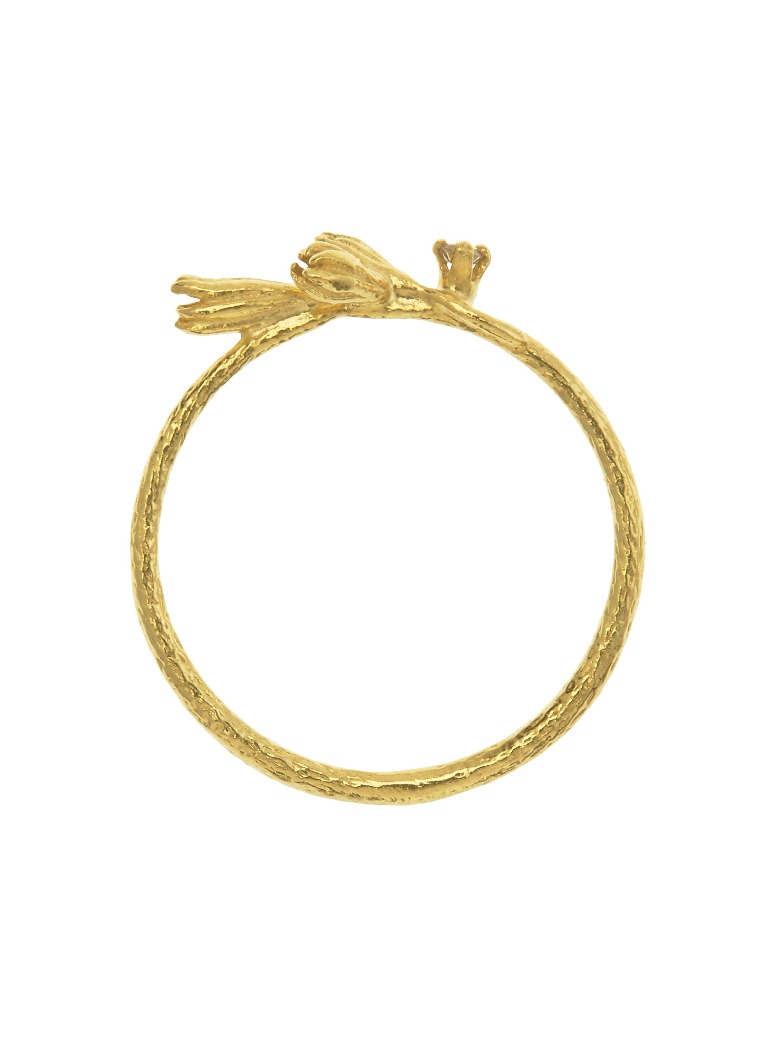 Seed Pod & Champagne Diamond Ring - image 4 | gold plate