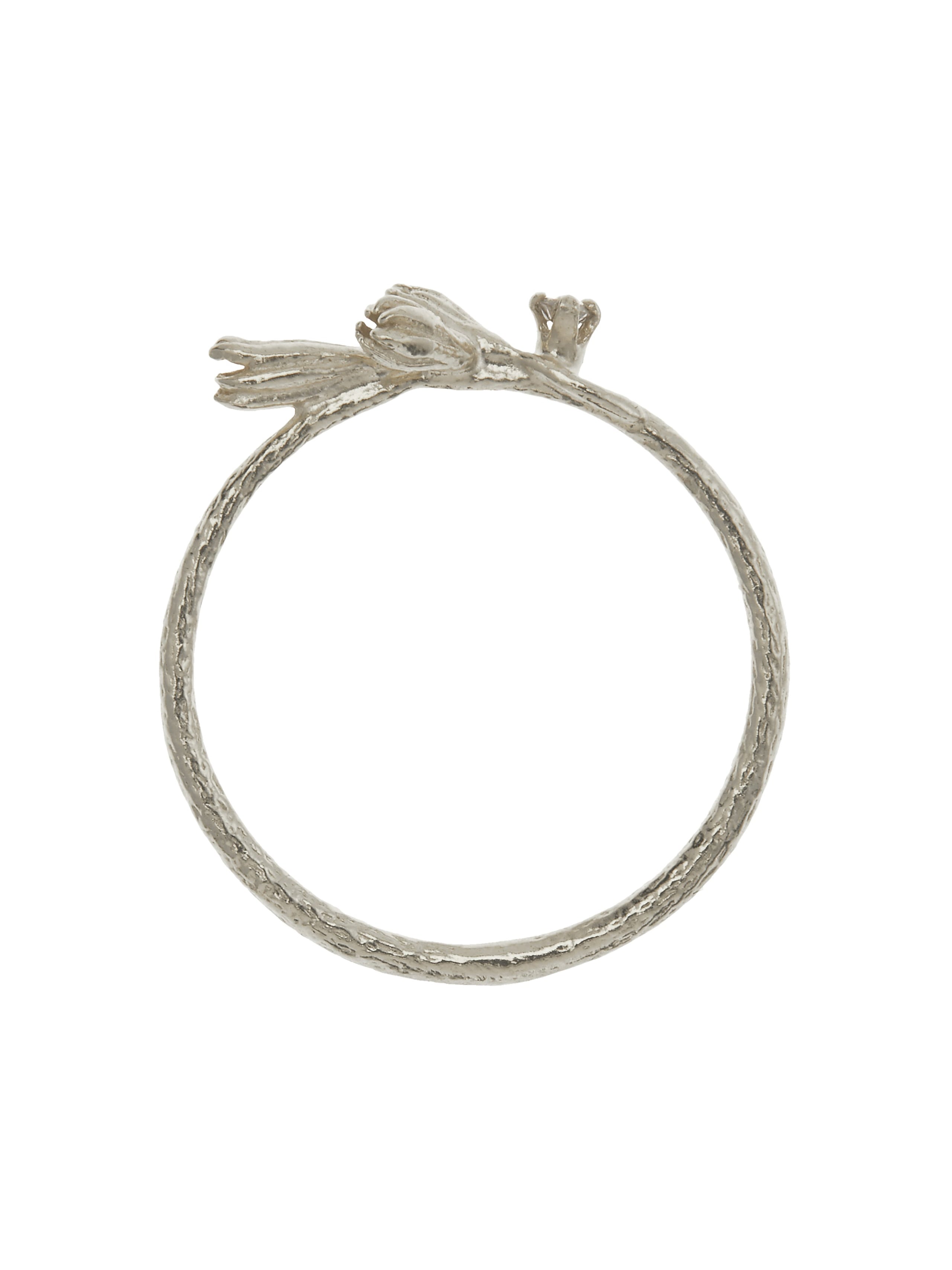Seed Pod & Champagne Diamond Ring - image 8 | silver