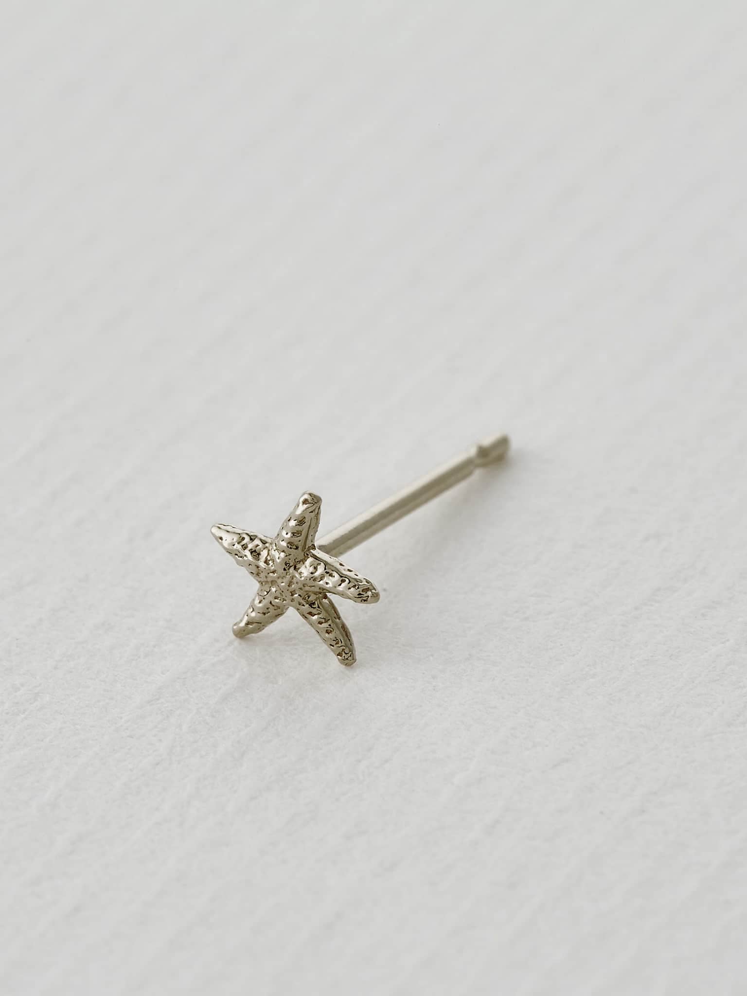 Teeny Tiny Starfish Single Stud Earring - image 7 | 18ct white gold