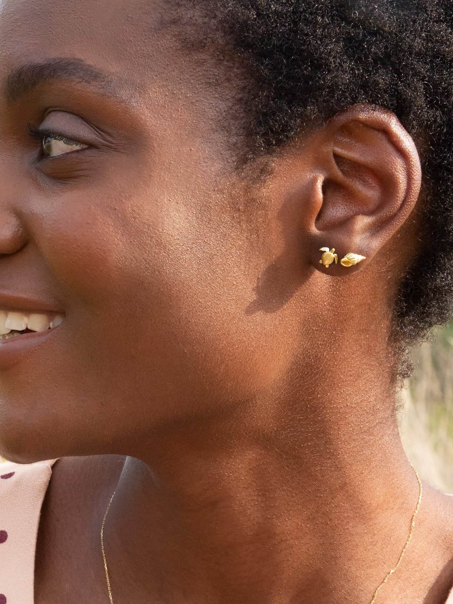 Teeny Tiny Shell Single Stud Earring - image 2