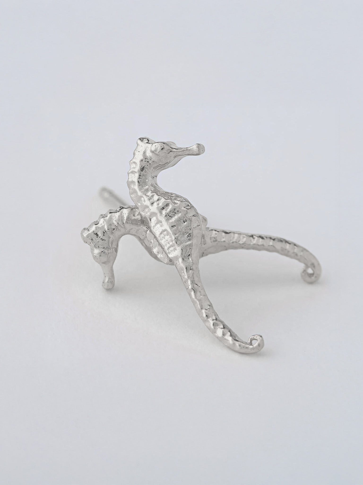 Seahorse Stud Earrings - image 8 | silver