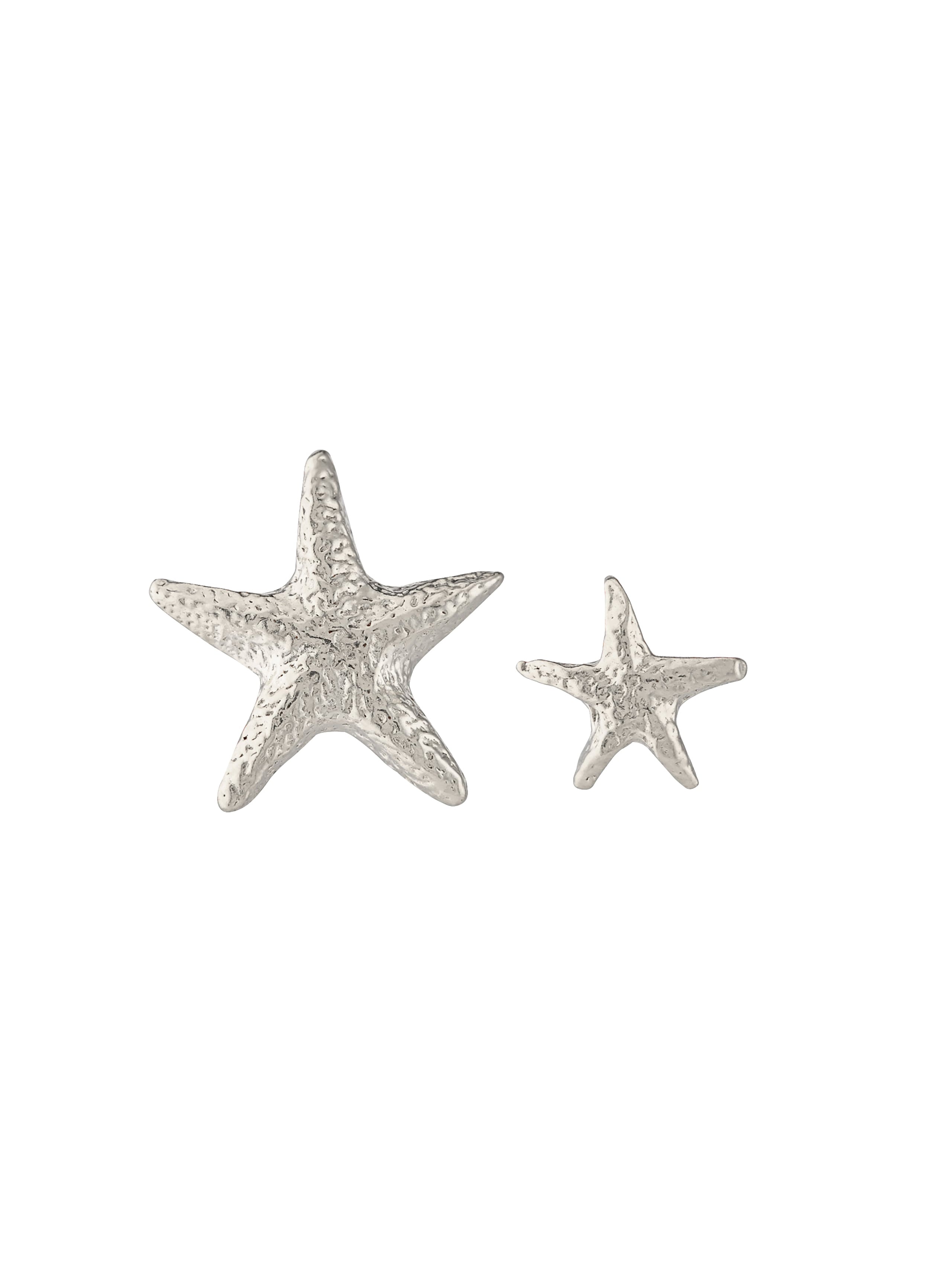 Asymmetric Starfish Stud Earrings - image 8 | silver