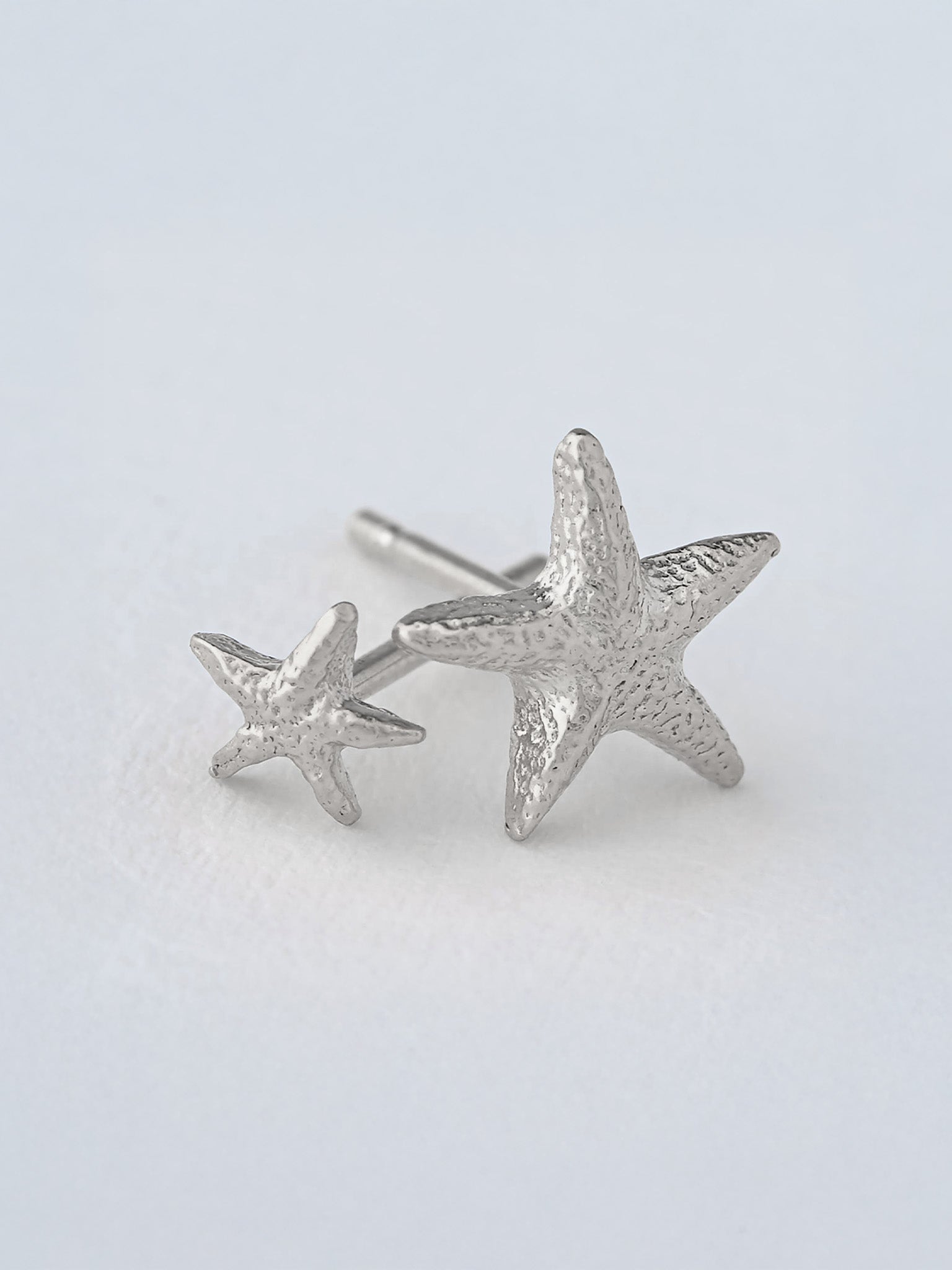 Asymmetric Starfish Stud Earrings - image 7 | silver