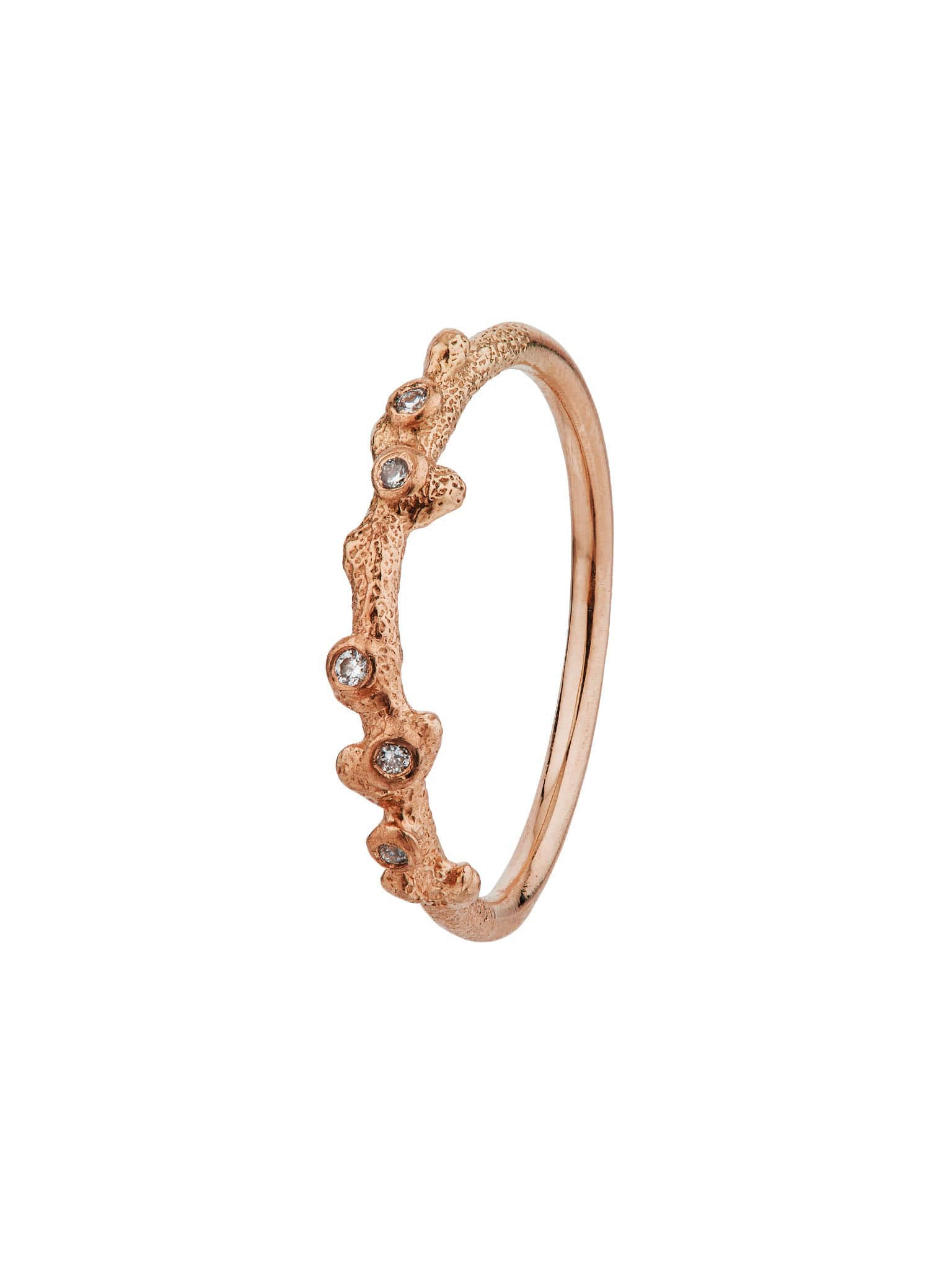 Coral Texture Ring with Diamonds - image 8 | 18ct rose gold