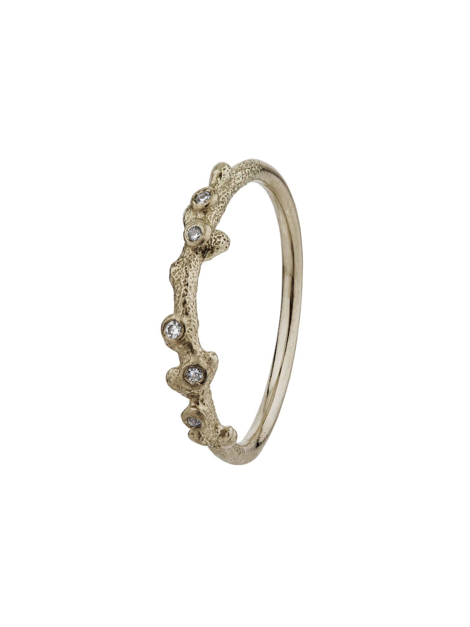 Coral Texture Ring with Diamonds - image 6 | 18ct white gold