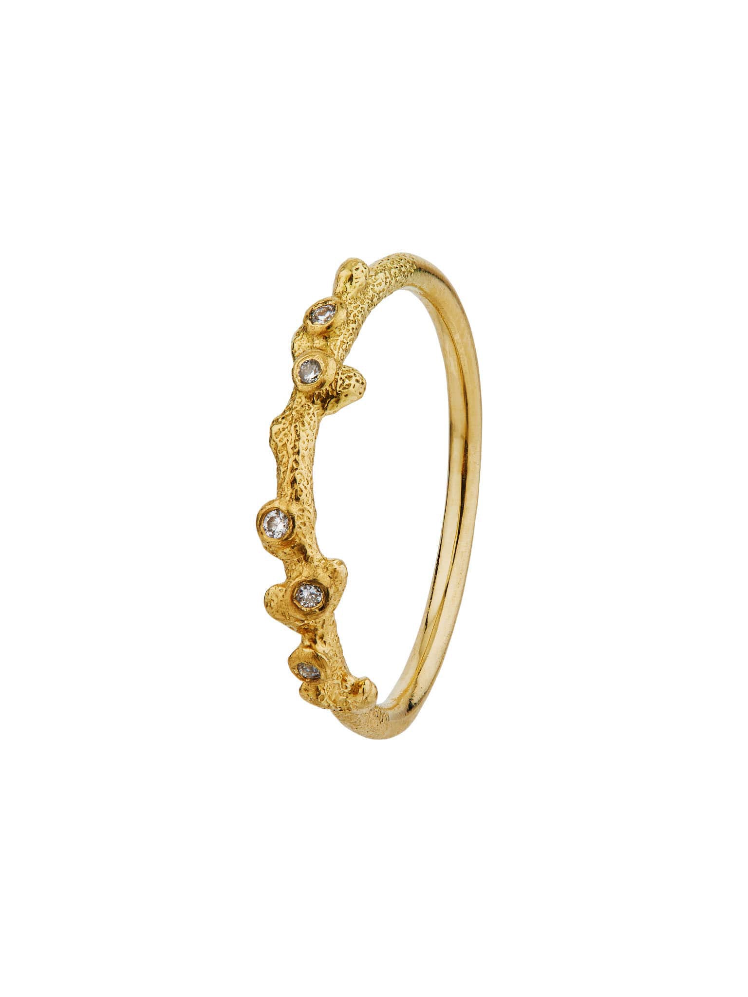 Coral Texture Ring with Diamonds - image 1 | 18ct yellow gold