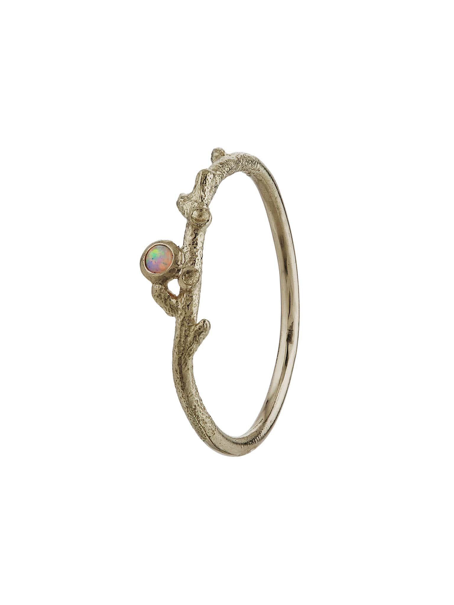 Fine Coral Texture Opal Ring - image 5 | 18ct white gold