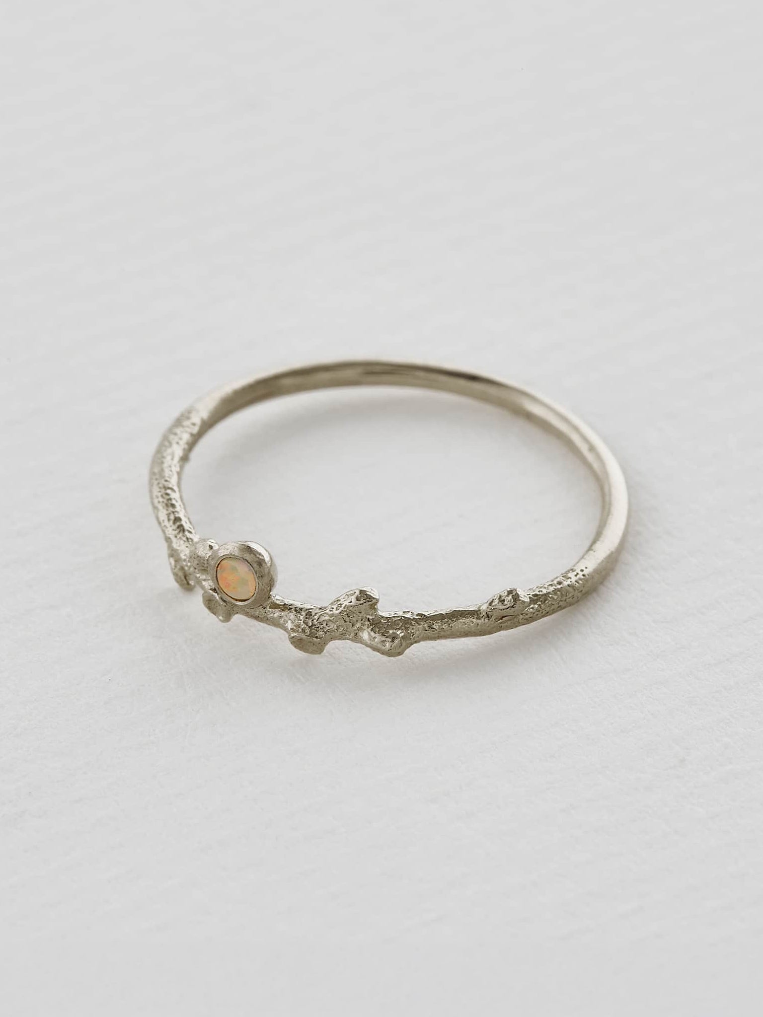 Fine Coral Texture Opal Ring - image 6 | 18ct white gold