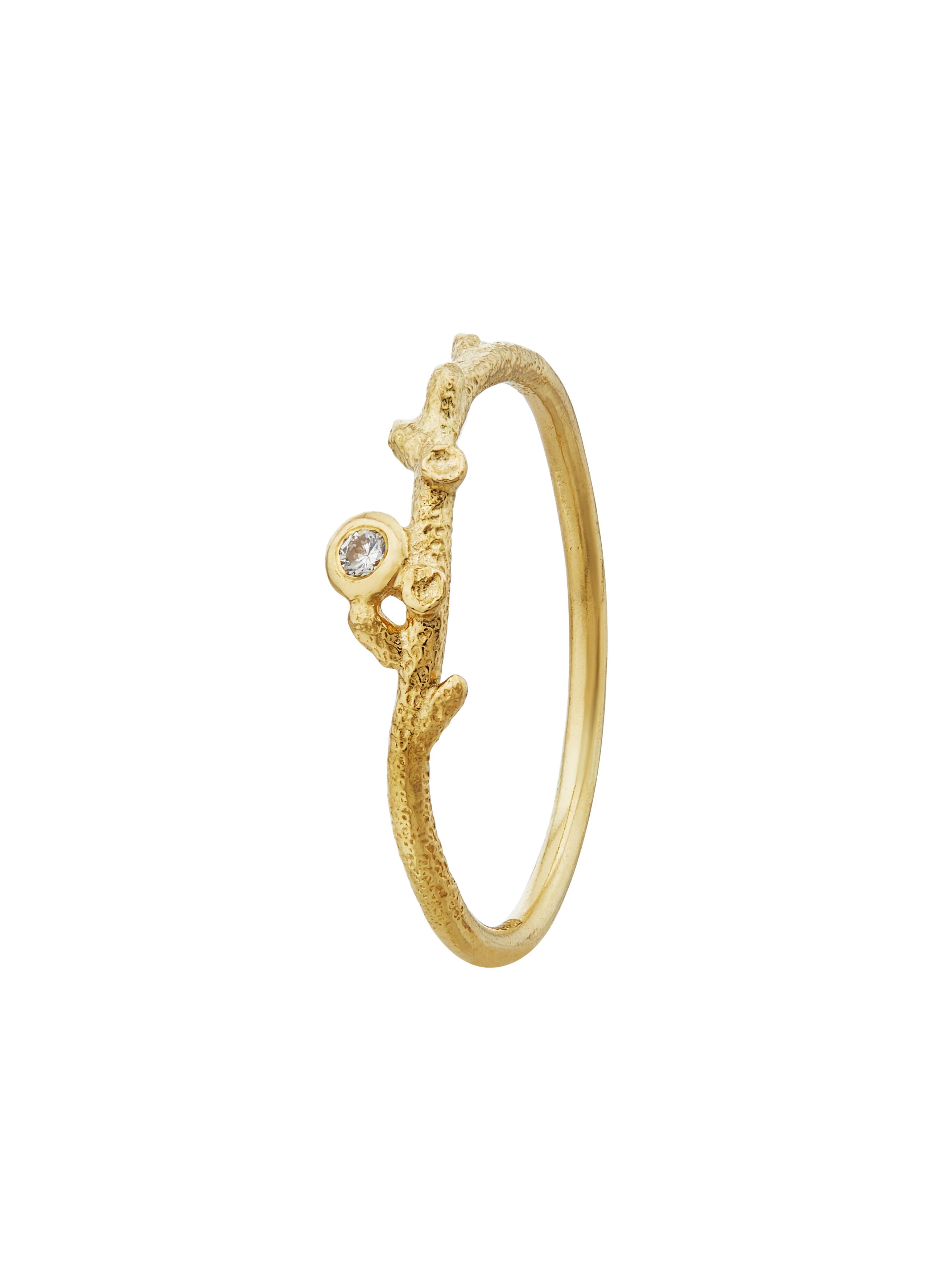 Fine Coral Texture Ring with Ocean Diamond - image 1 | 18ct yellow gold