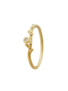 Fine Coral Texture Ring with Ocean Diamond