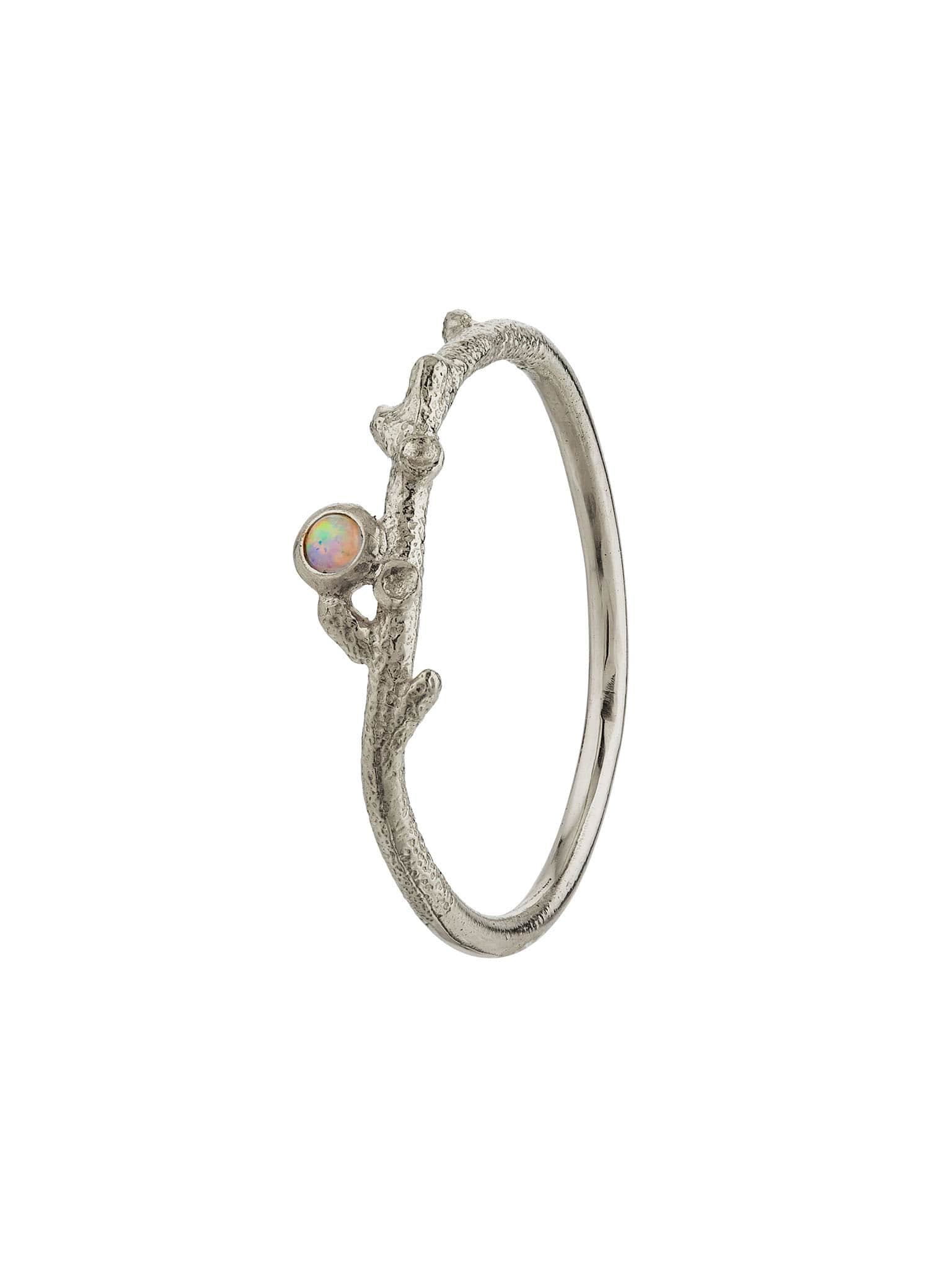 Fine Coral Texture Opal Ring - image 9 | platinum