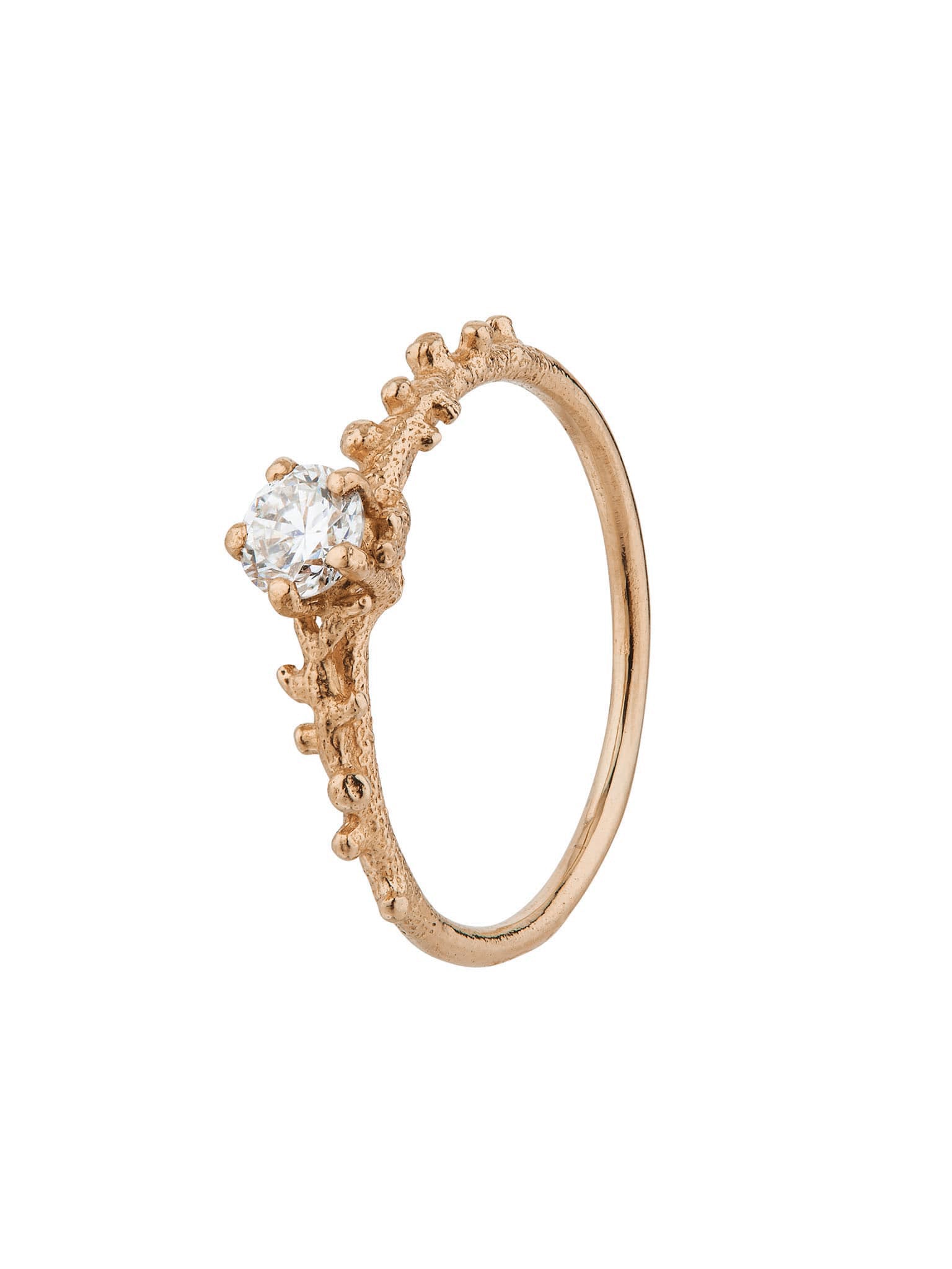 Coral Texture Diamond Solitaire Ring with 0.25ct Diamond - image 8 | 18ct rose gold