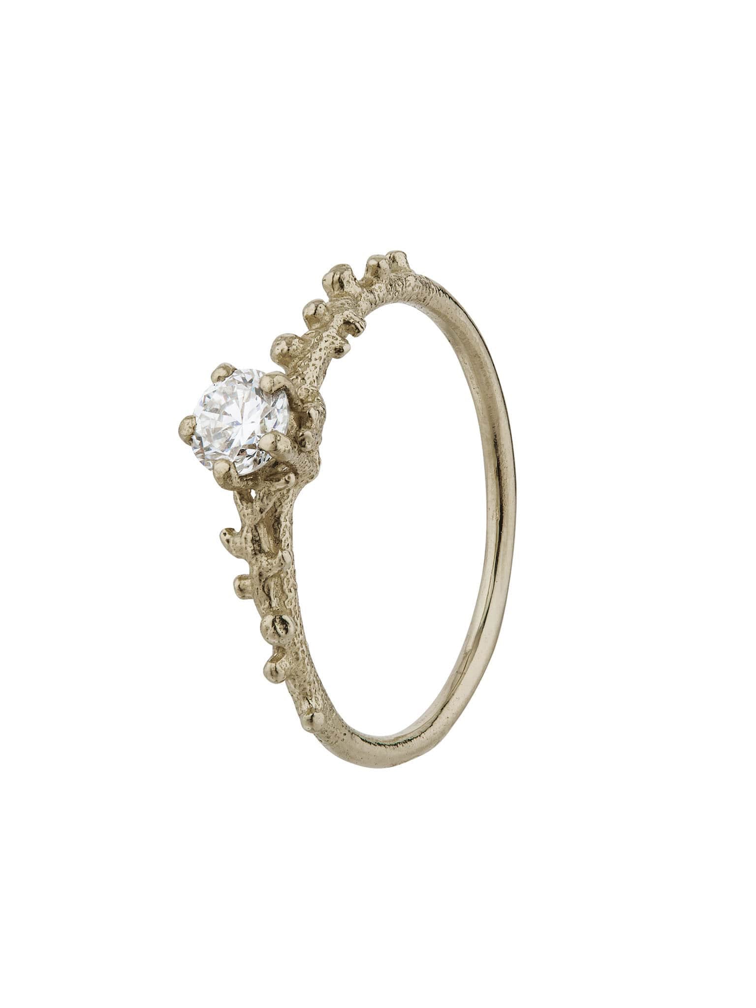 Coral Texture Diamond Solitaire Ring with 0.25ct Diamond - image 6 | 18ct white gold
