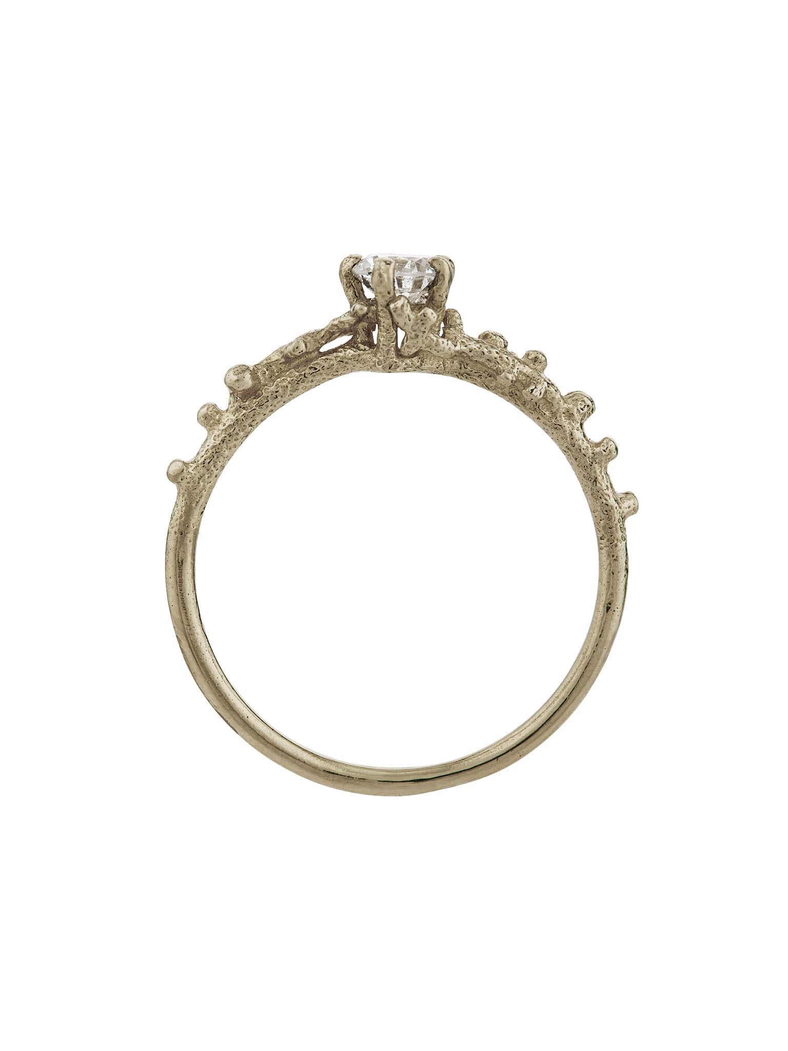 Coral Texture Diamond Solitaire Ring with 0.25ct Diamond - image 7 | 18ct white gold
