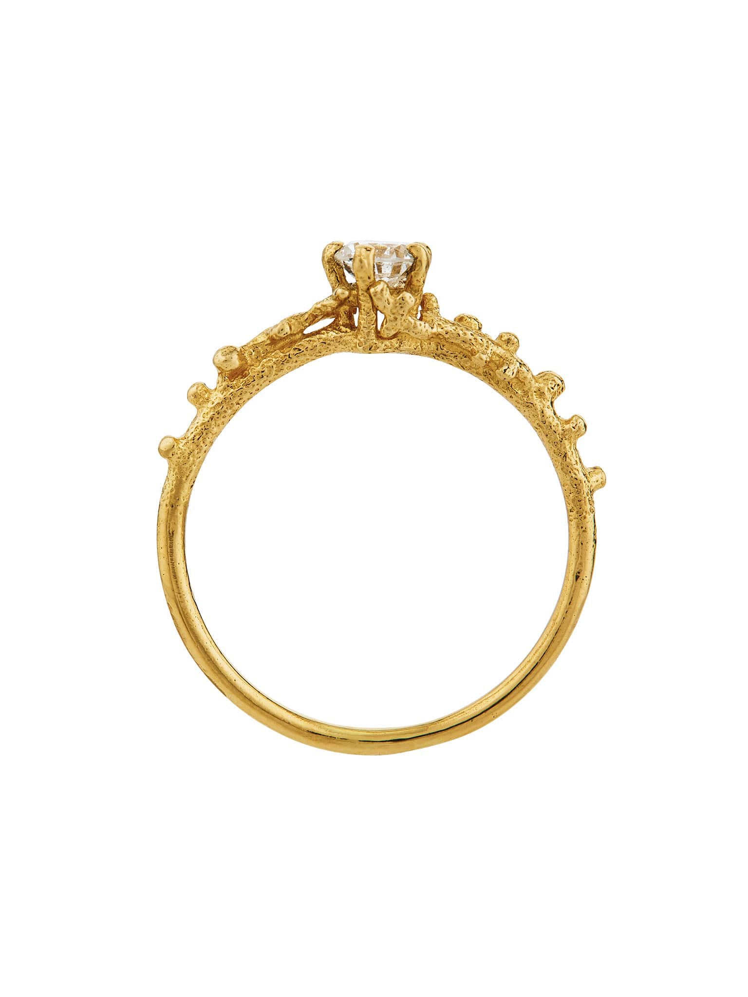 Coral Texture Diamond Solitaire Ring with 0.25ct Diamond - image 5 | 18ct yellow gold