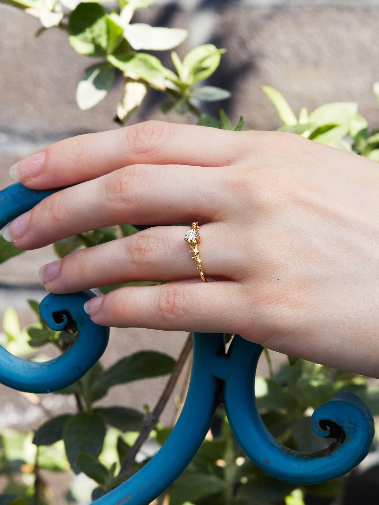 Coral Texture Diamond Solitaire Ring with 0.25ct Diamond - image 3