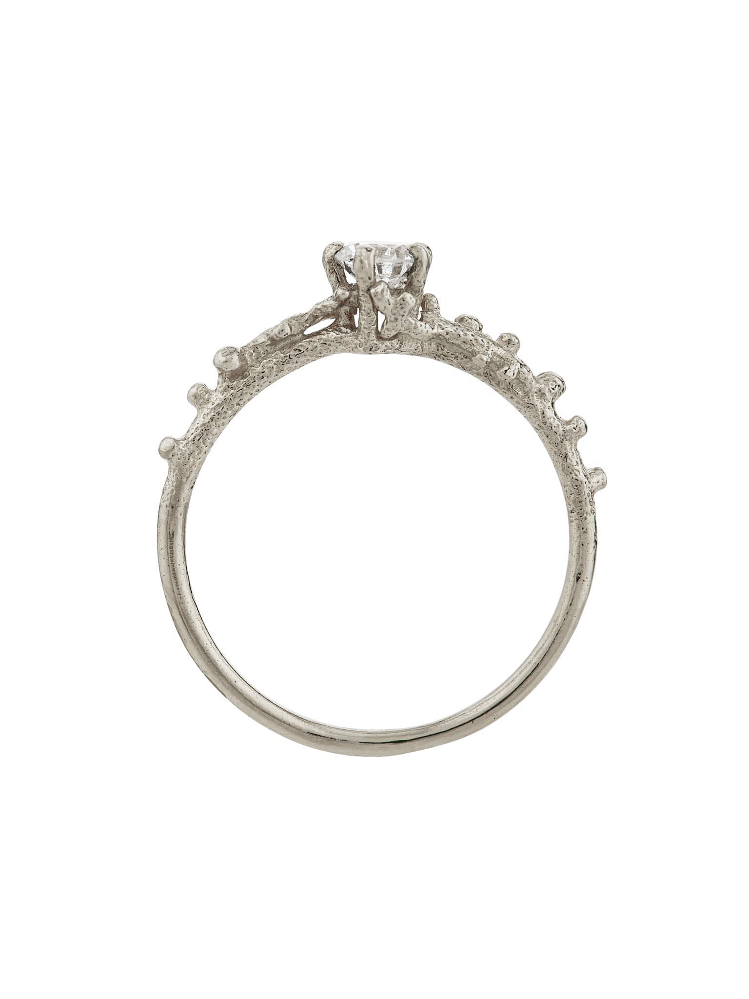 Coral Texture Diamond Solitaire Ring with 0.25ct Diamond - image 13 | platinum