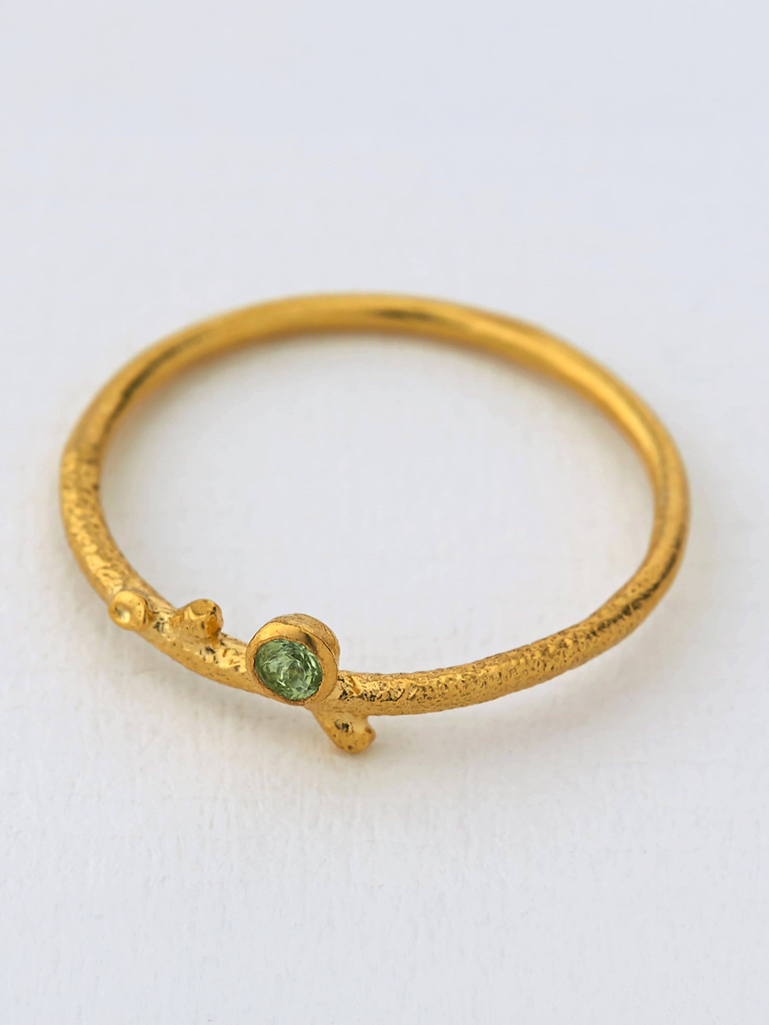 Underwater Stacking Ring with Peridot - image 3 | gold plate