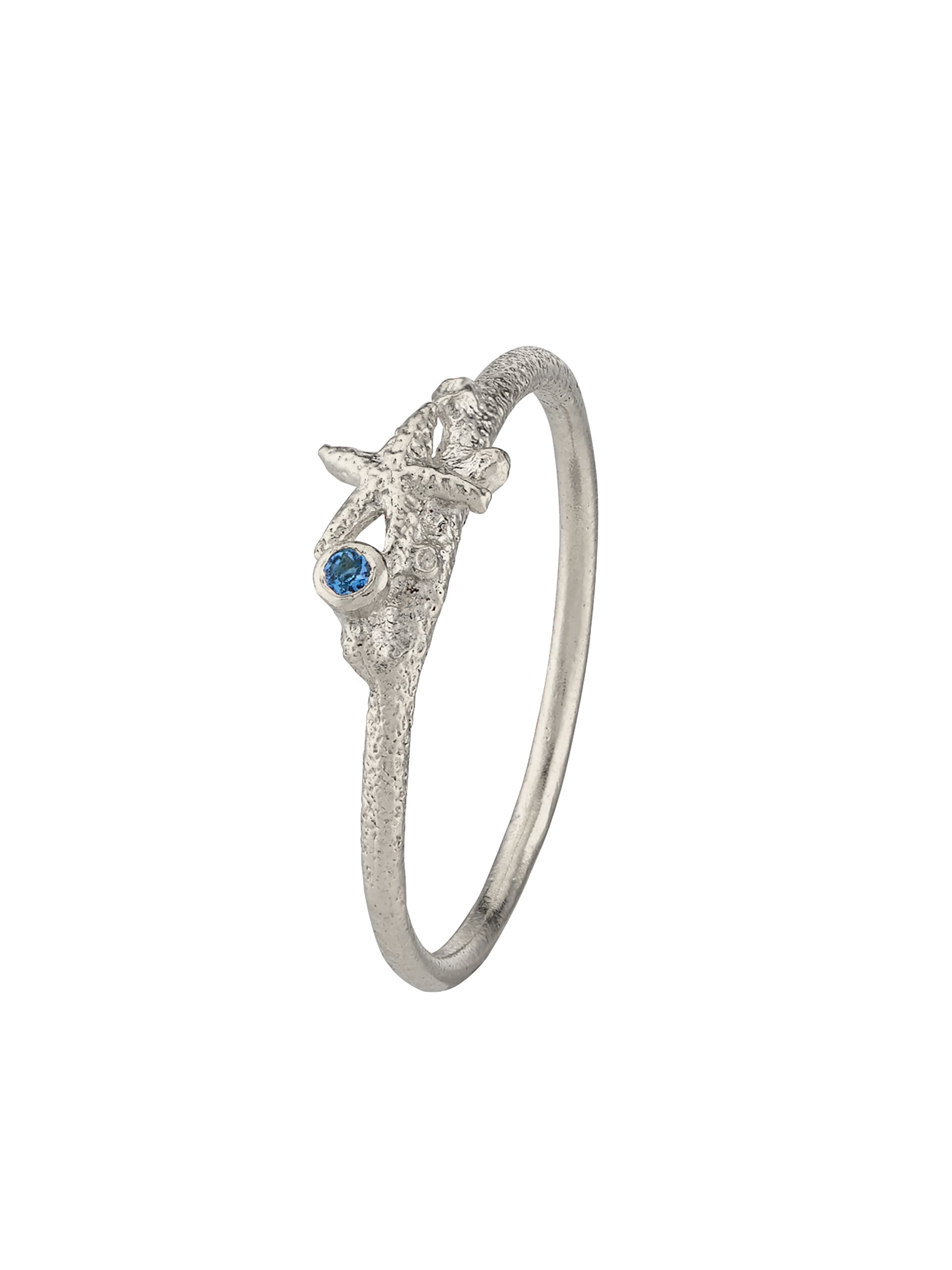 Starfish Stacking Ring with Aquamarine - image 6 | silver