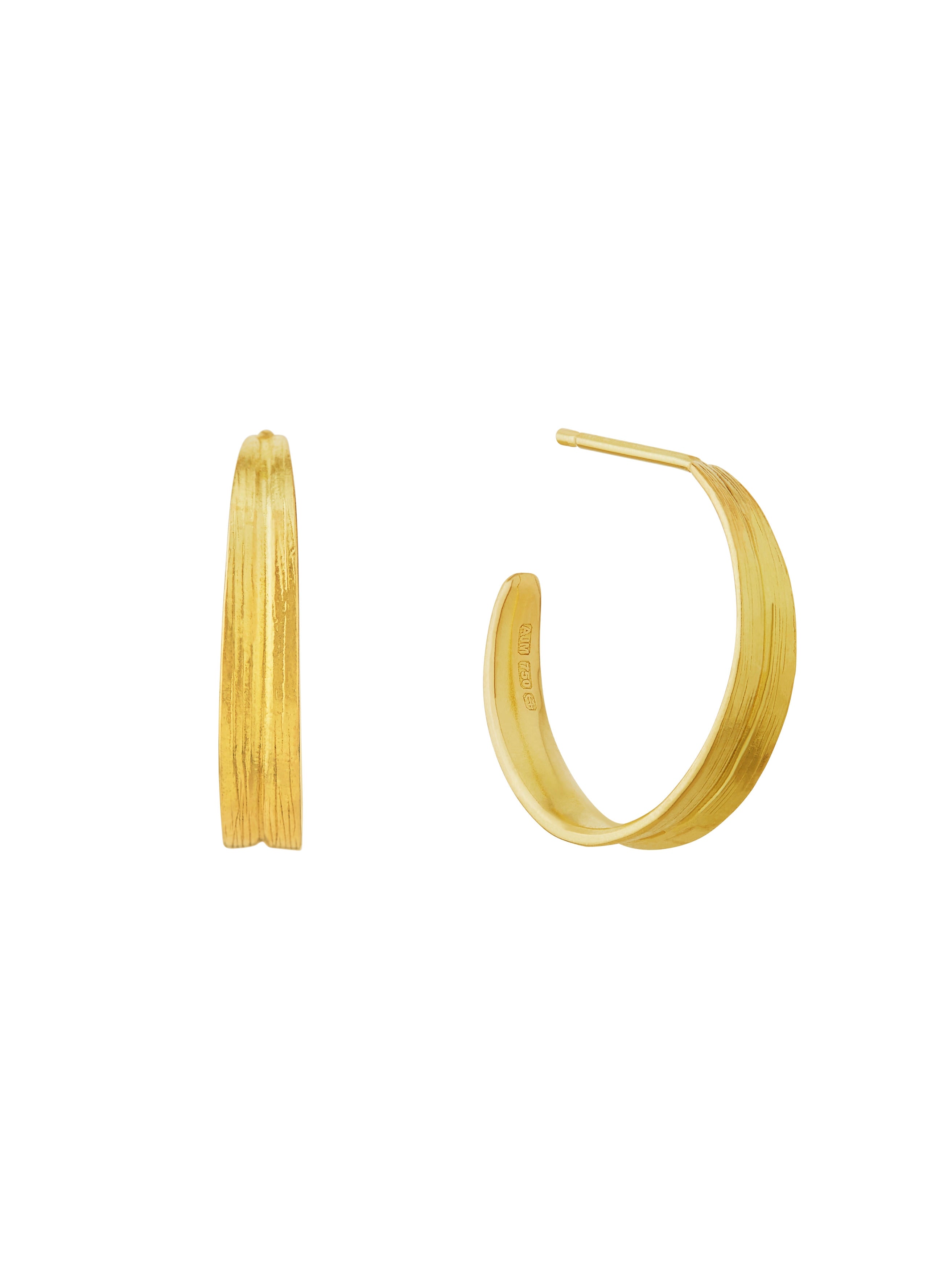 Grassblade Mid Size Hoops - image 1 | 18ct yellow gold