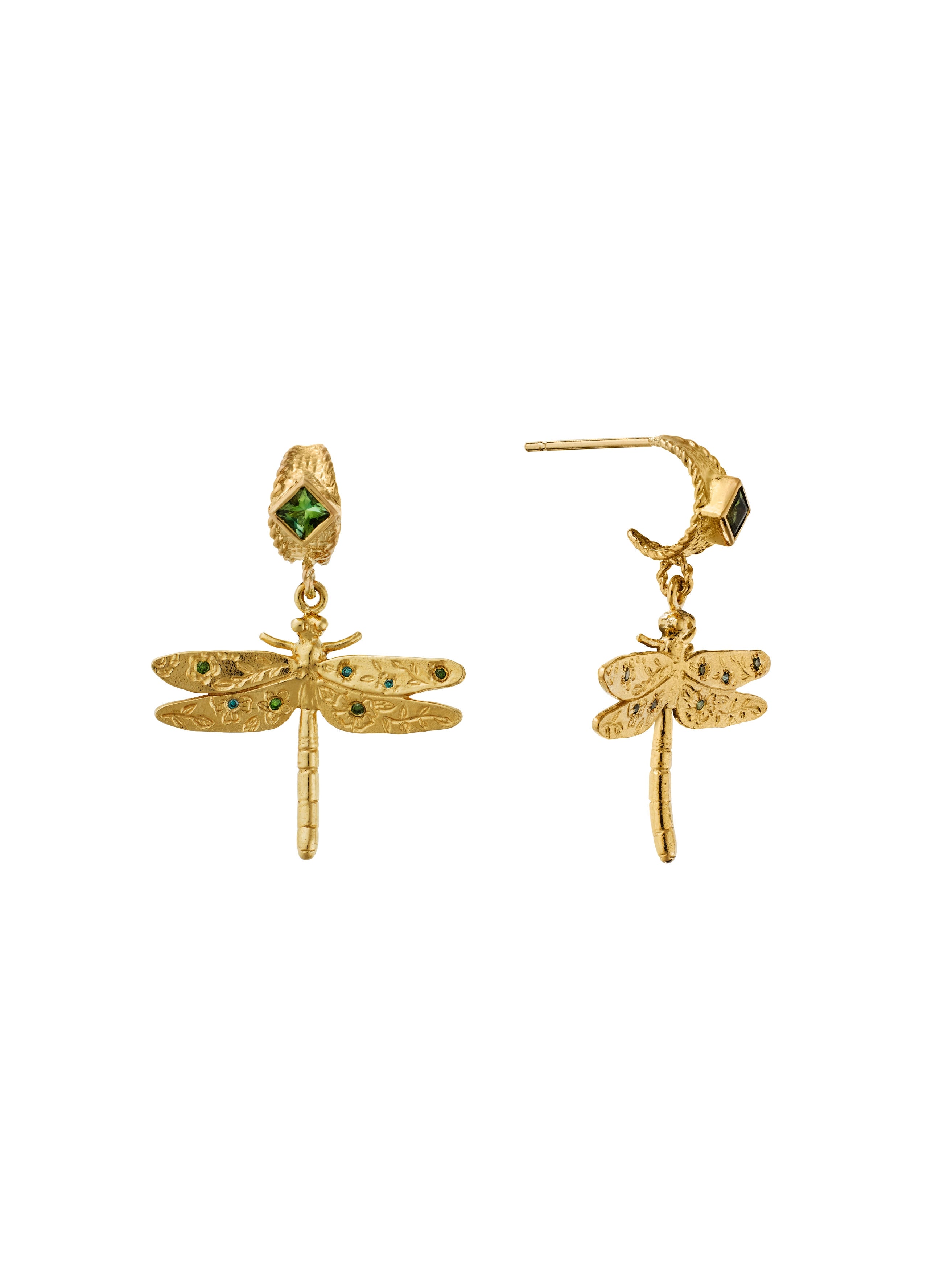 Dragonfly Huggie Earrings - image 2 | 18ct yellow gold