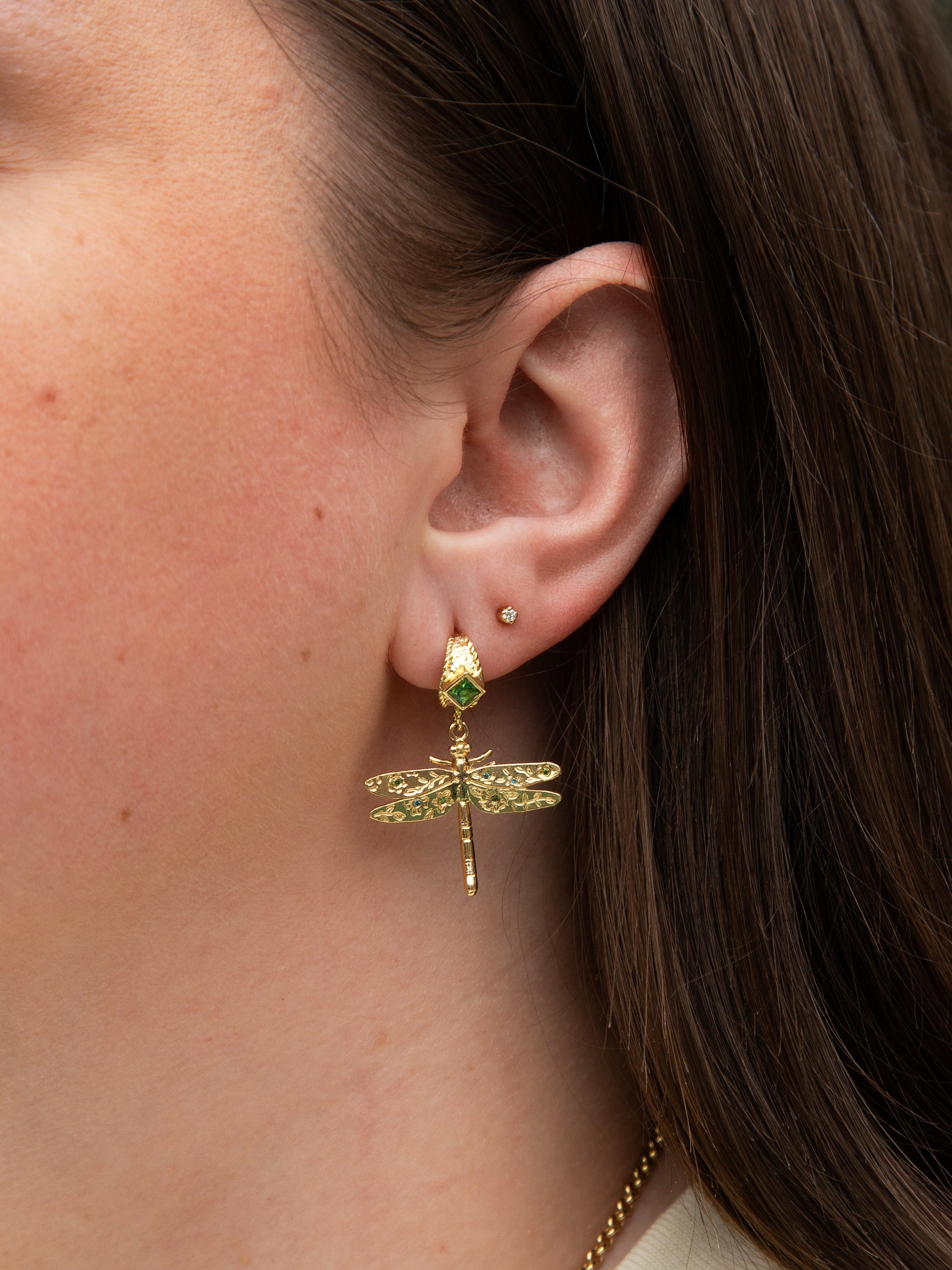 Dragonfly Huggie Earrings - image 2