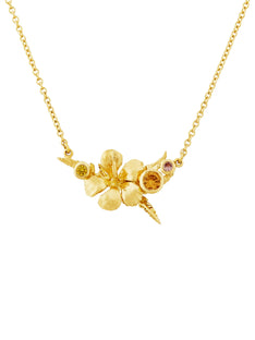 Tropical Flower Sapphire Inline Necklace