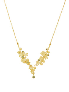 Horse chestnut Cascading Necklace with Green Madagascan Sapphires