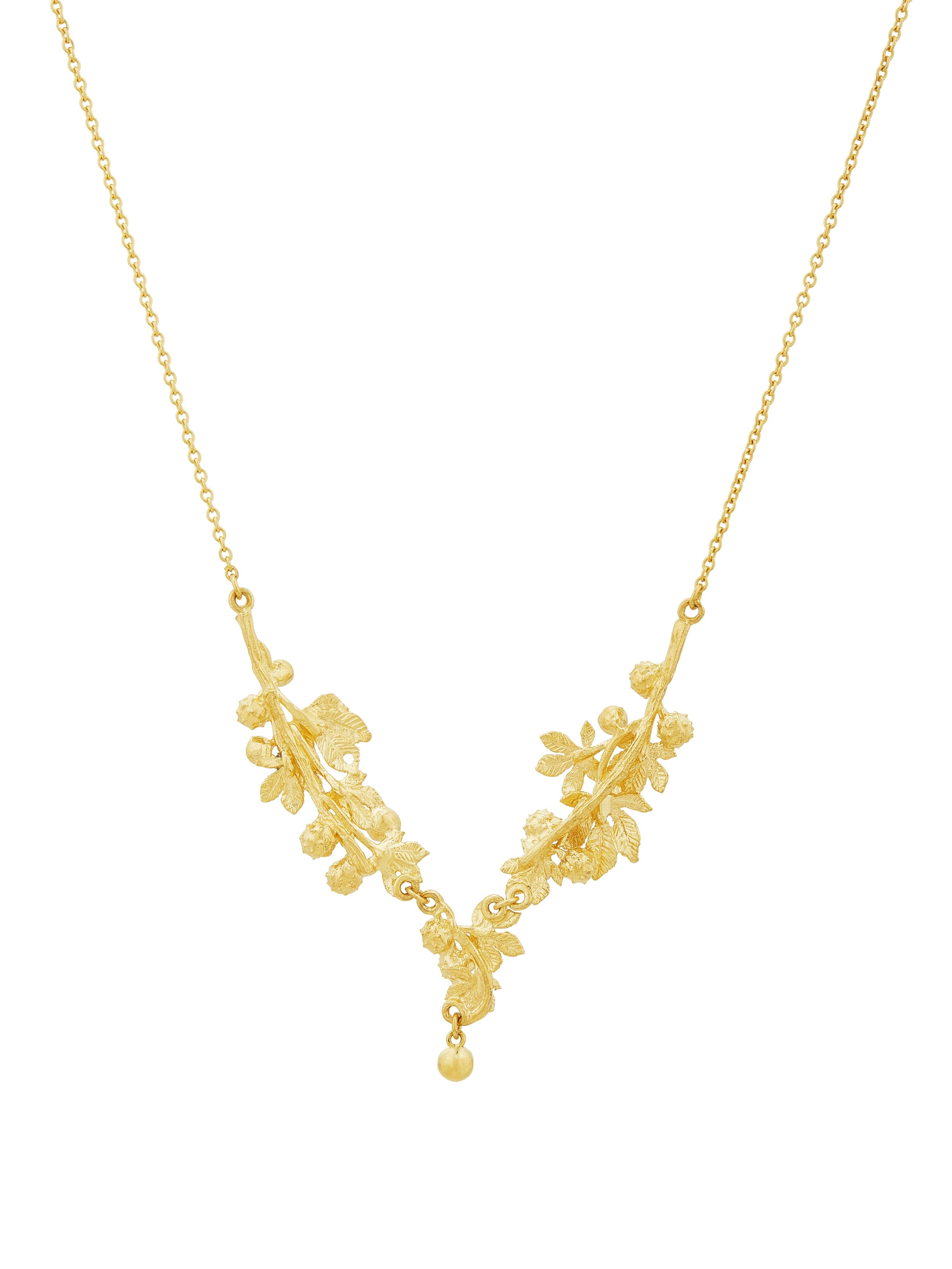 Horse chestnut Cascading Necklace with Green Madagascan Sapphires - image 3 | 18ct yellow gold
