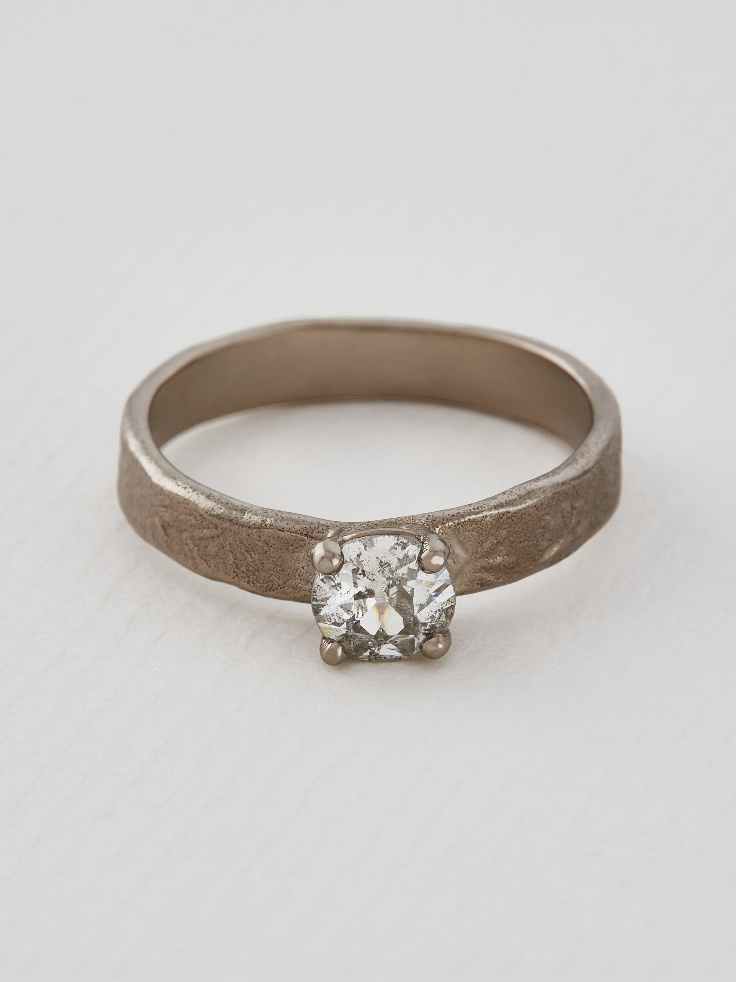 Natural History Solitaire Diamond Band Ring - image 2 | 18ct white gold