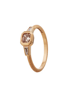 Trilogy Ring with Blush Champagne Diamond