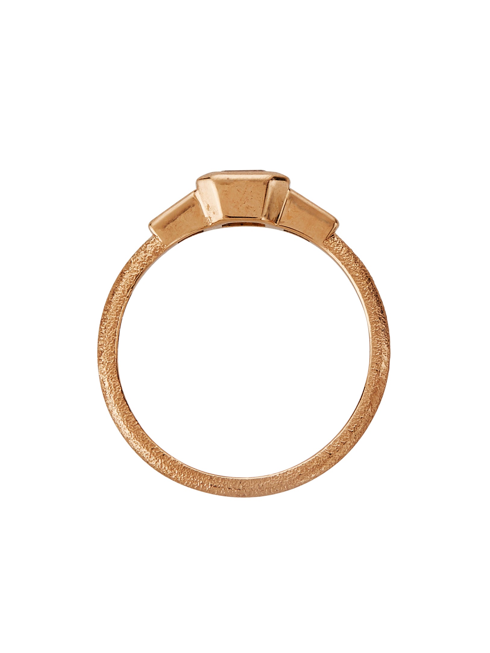 Trilogy Ring with Blush Champagne Diamond - image 2 | 18ct rose gold